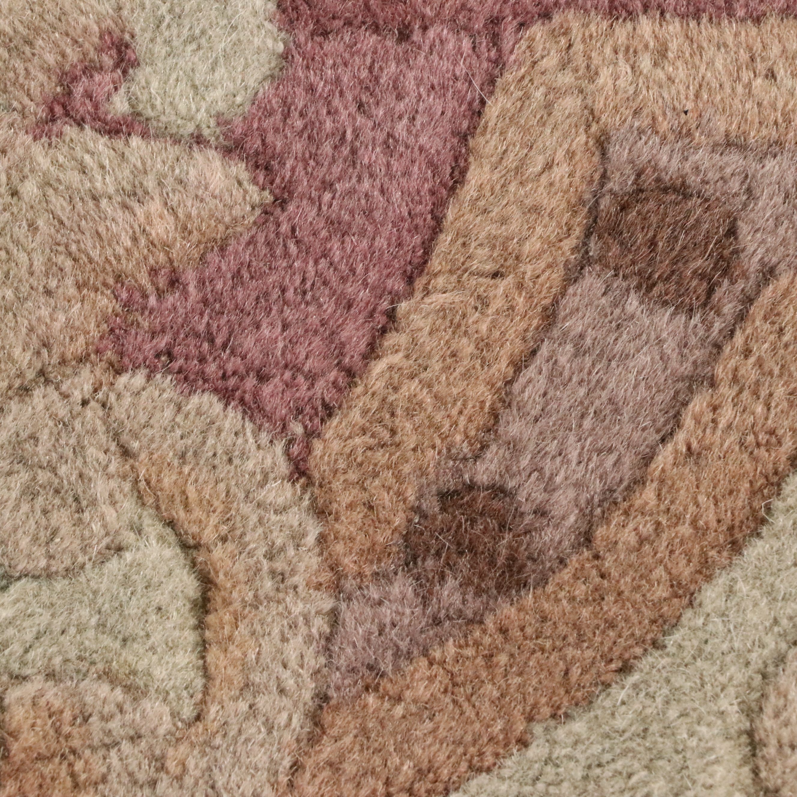 3'6 Octagonal Hand-Tufted Chinese Peking Accent Rug