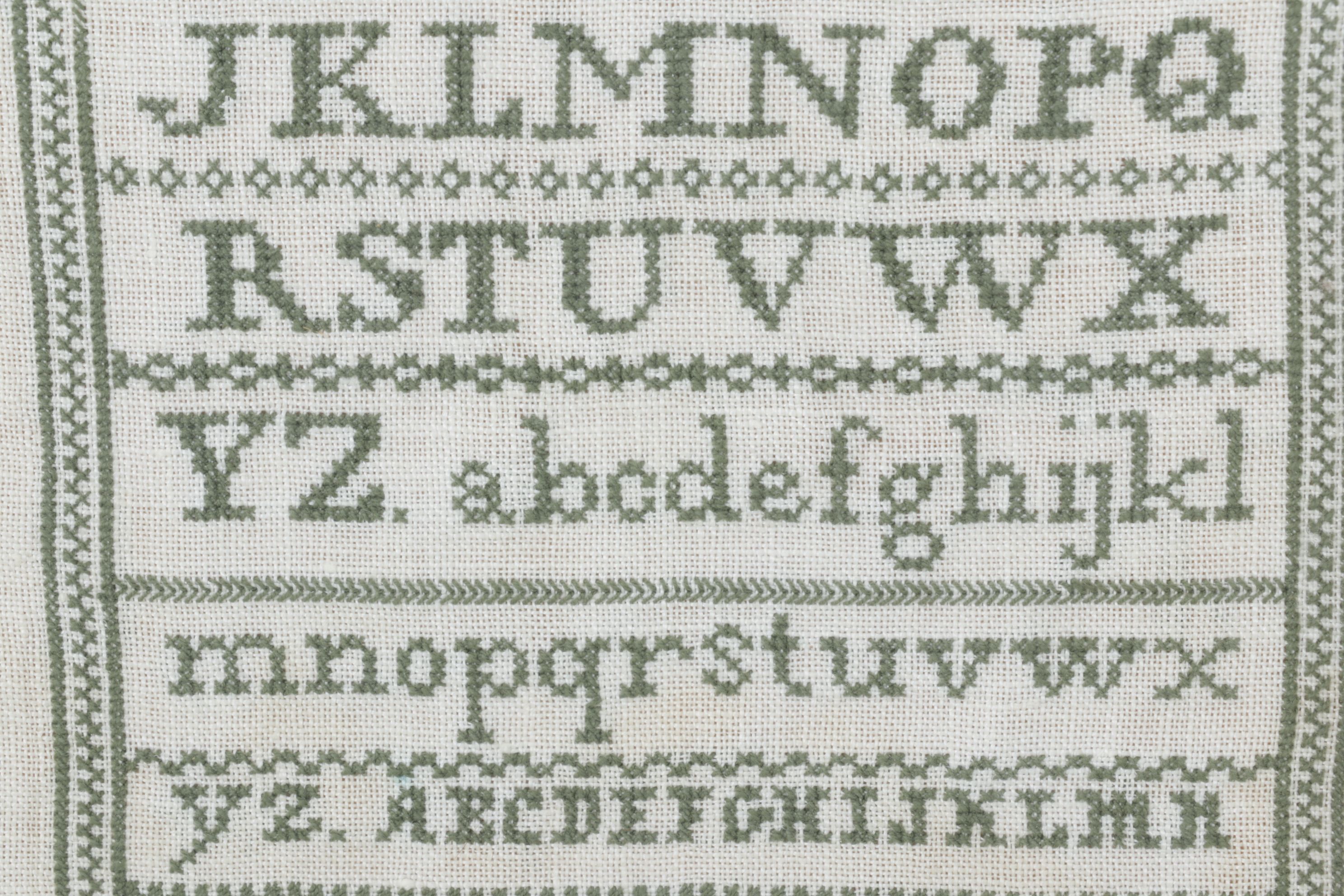 Handmade Cross-Stitch Sampler, Early 20th Century