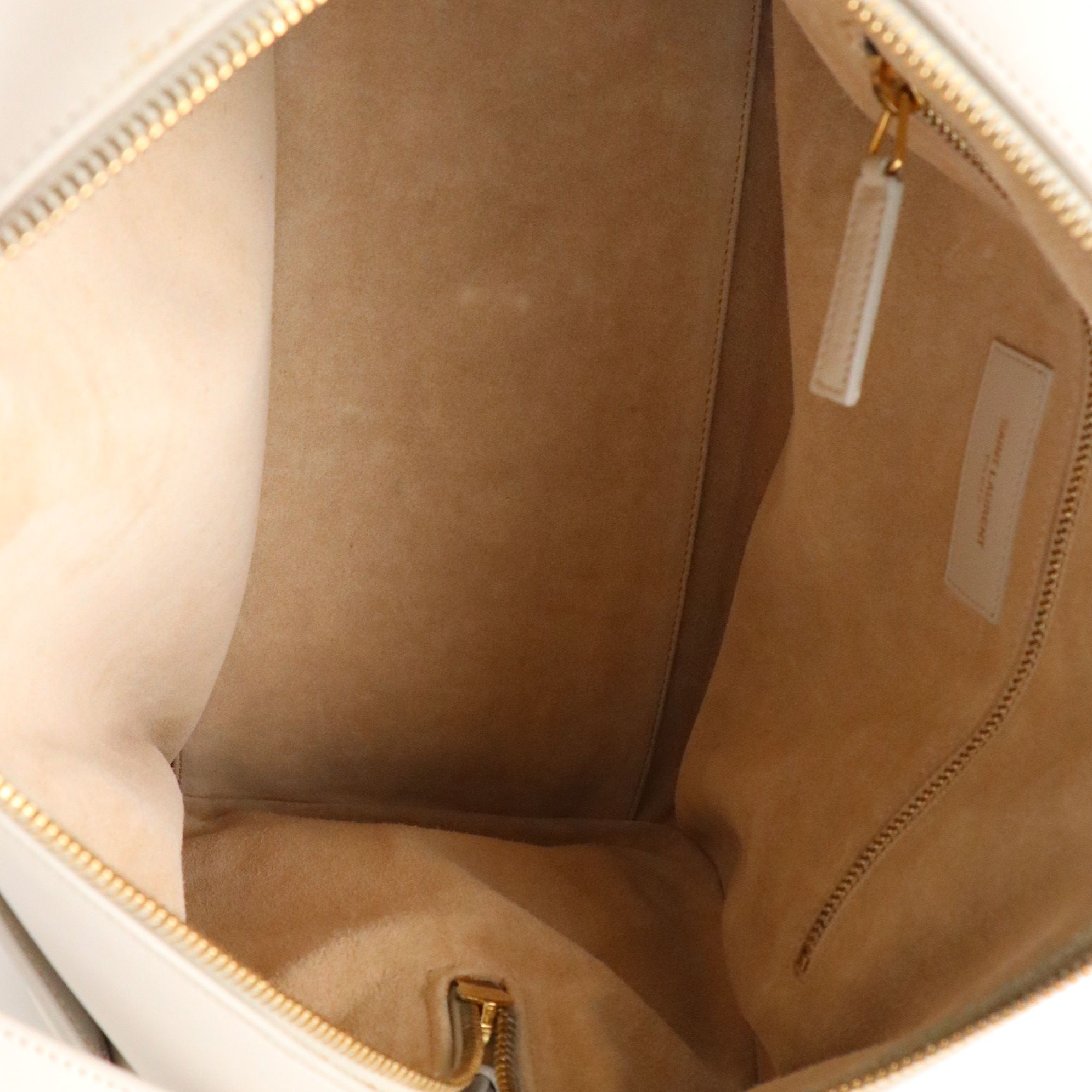 Saint Laurent Classic Baby Two-Way Duffle Bag in Ivory White Leather