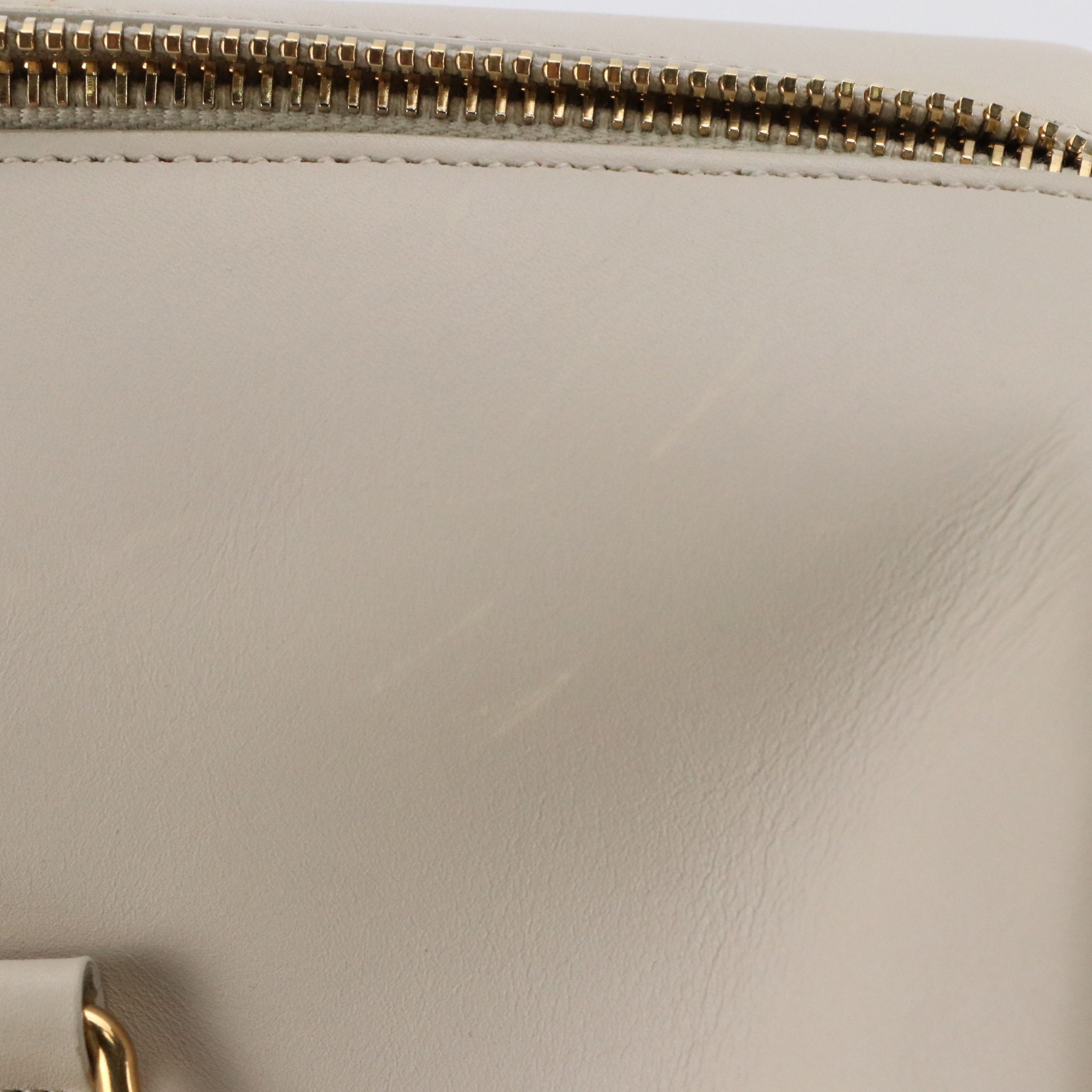 Saint Laurent Classic Baby Two-Way Duffle Bag in Ivory White Leather