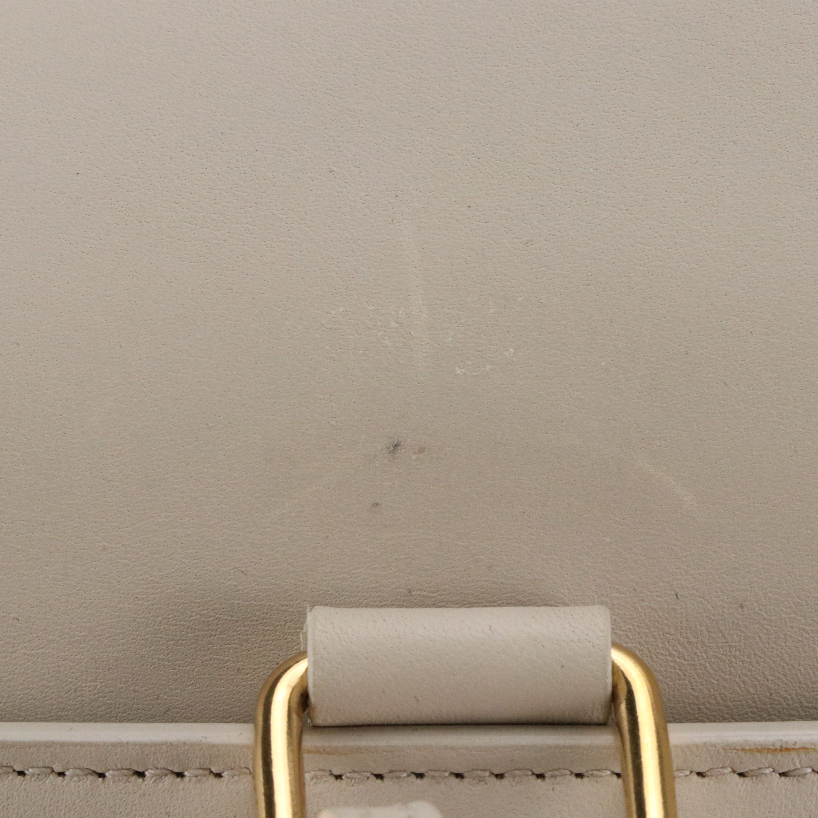 Saint Laurent Classic Baby Two-Way Duffle Bag in Ivory White Leather