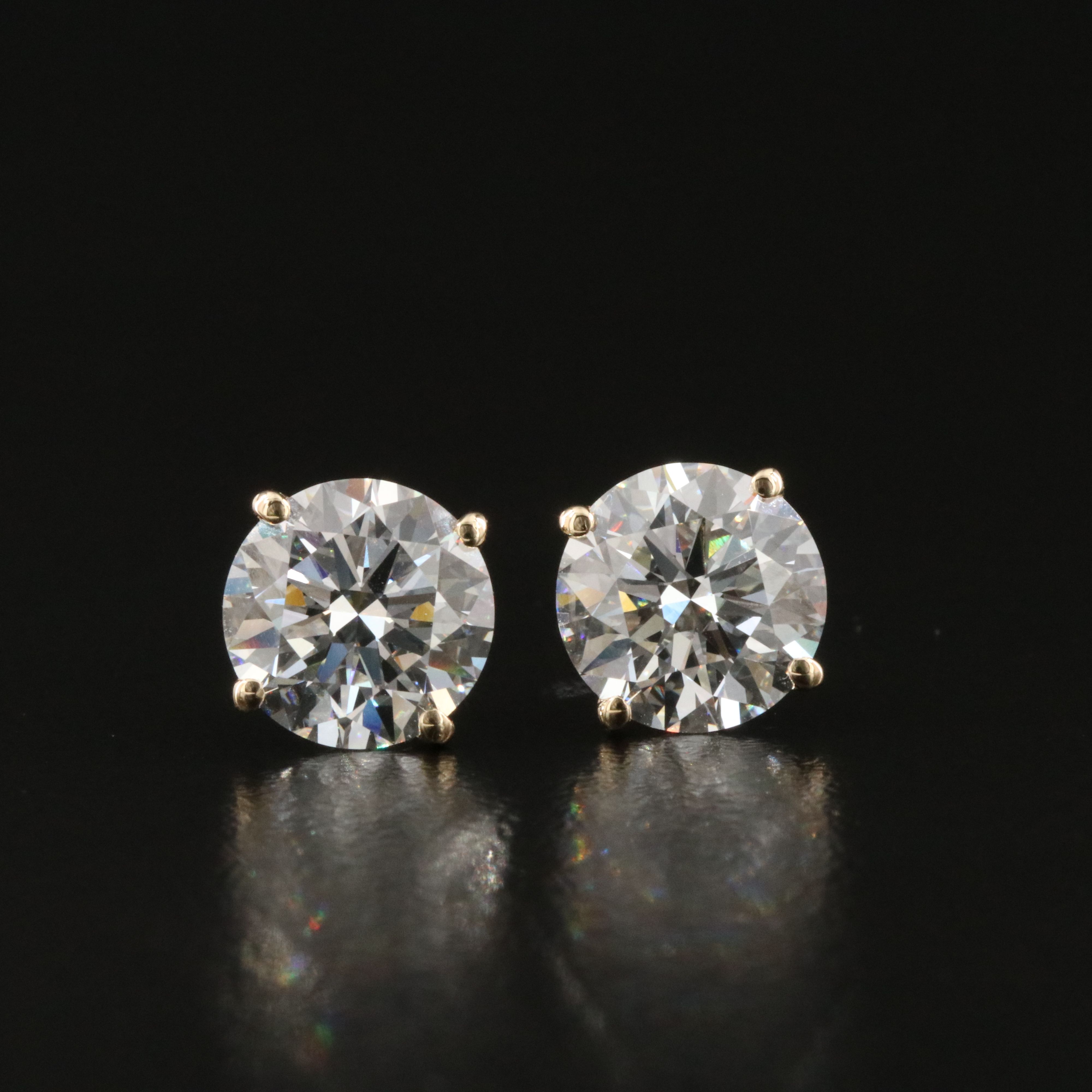 14K 5.08 CTW Lab Grown Diamond Stud Earrings with IGI Reports