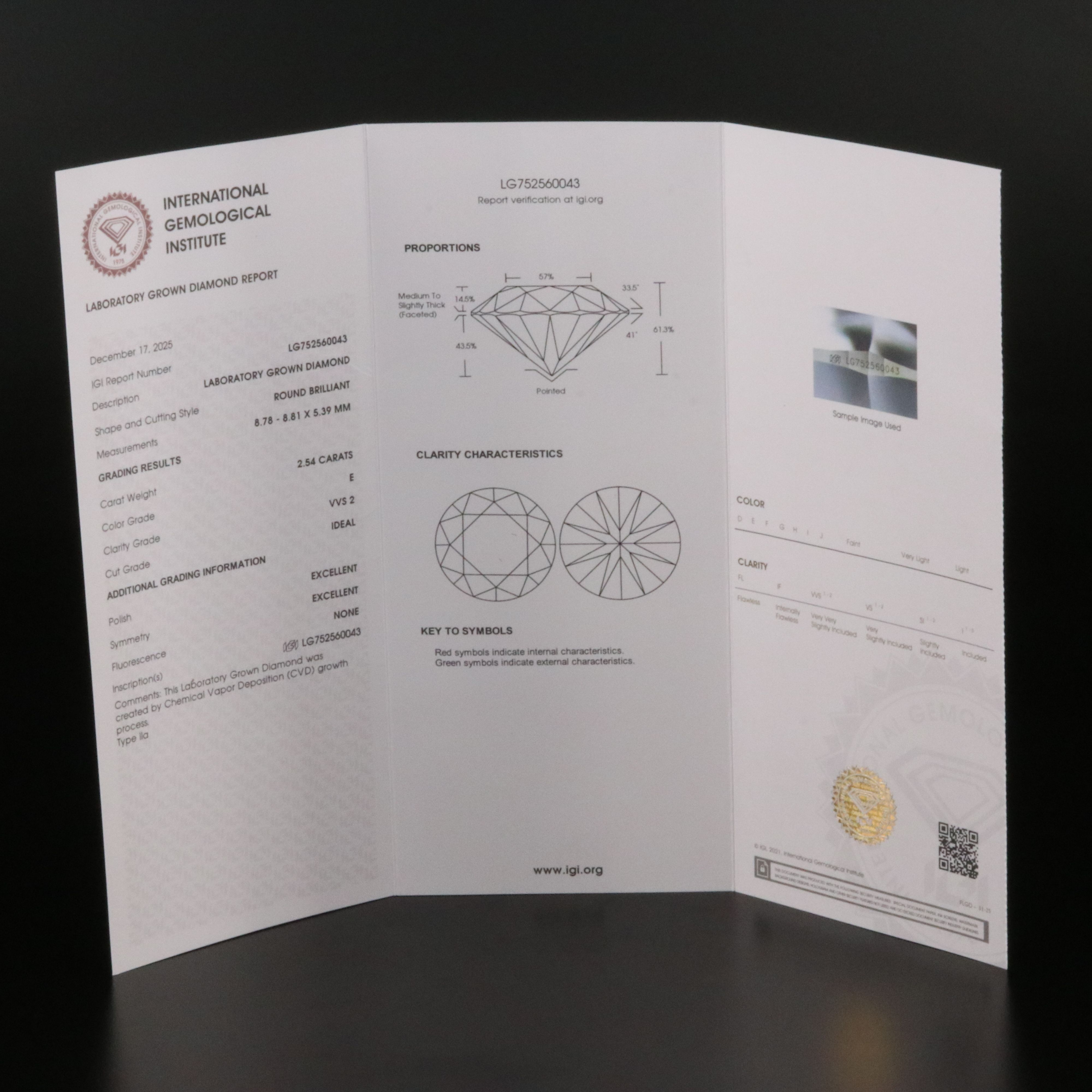 14K 5.08 CTW Lab Grown Diamond Stud Earrings with IGI Reports