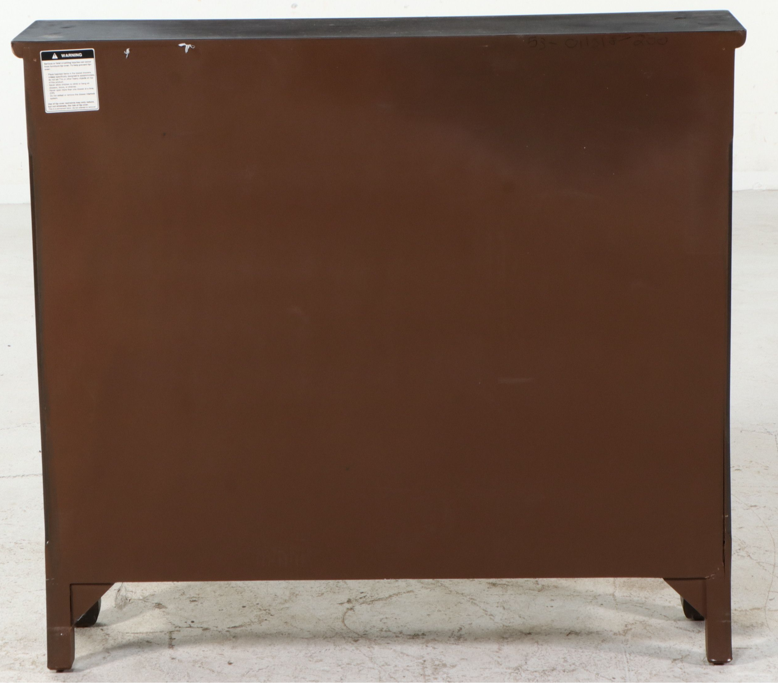 Contemporary Espresso Stained Scalloped Console Cabinet
