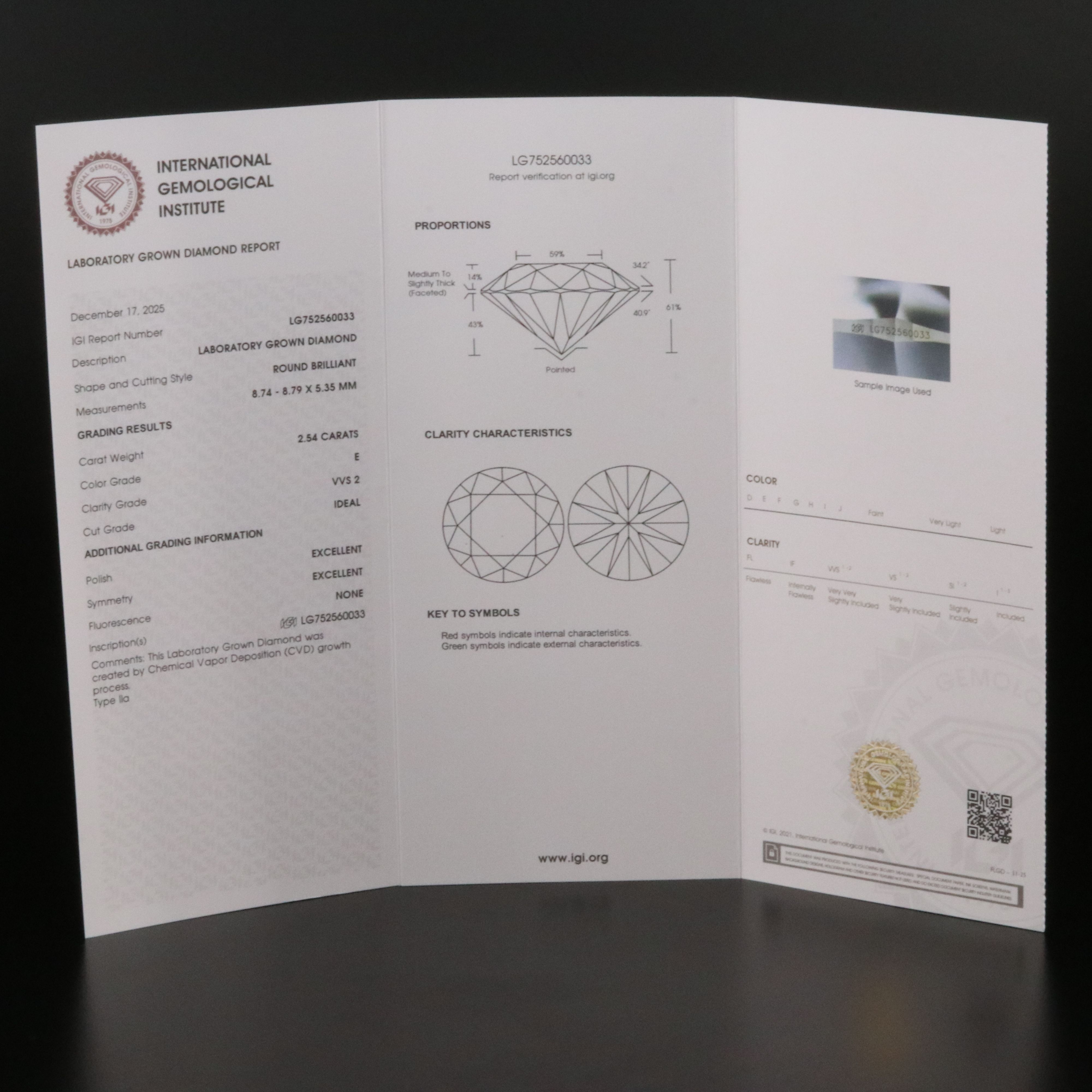 14K 5.08 CTW Lab Grown Diamond Stud Earrings with IGI Reports