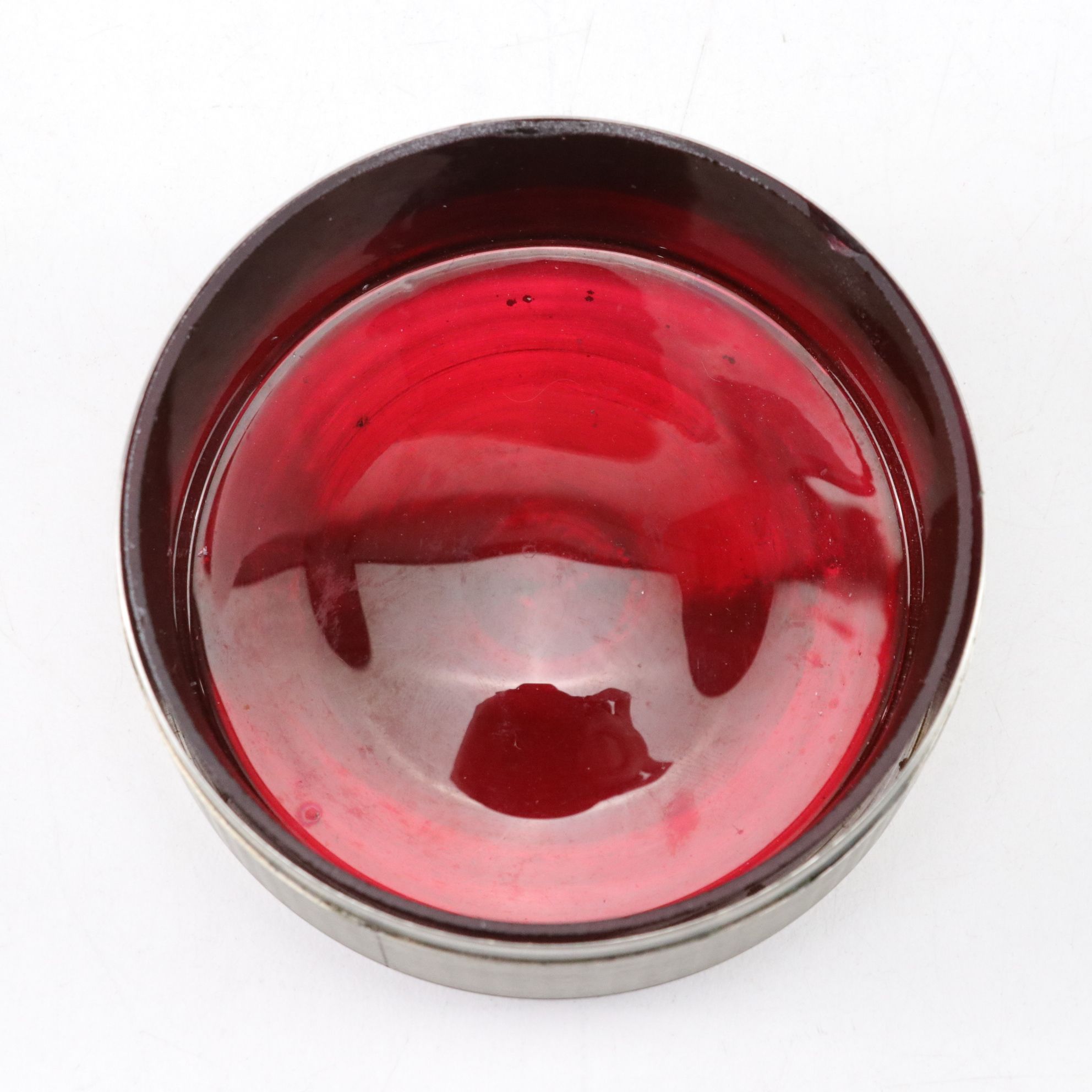 Anton Scharff Medallion Decorative Box with Flash Glass Insert