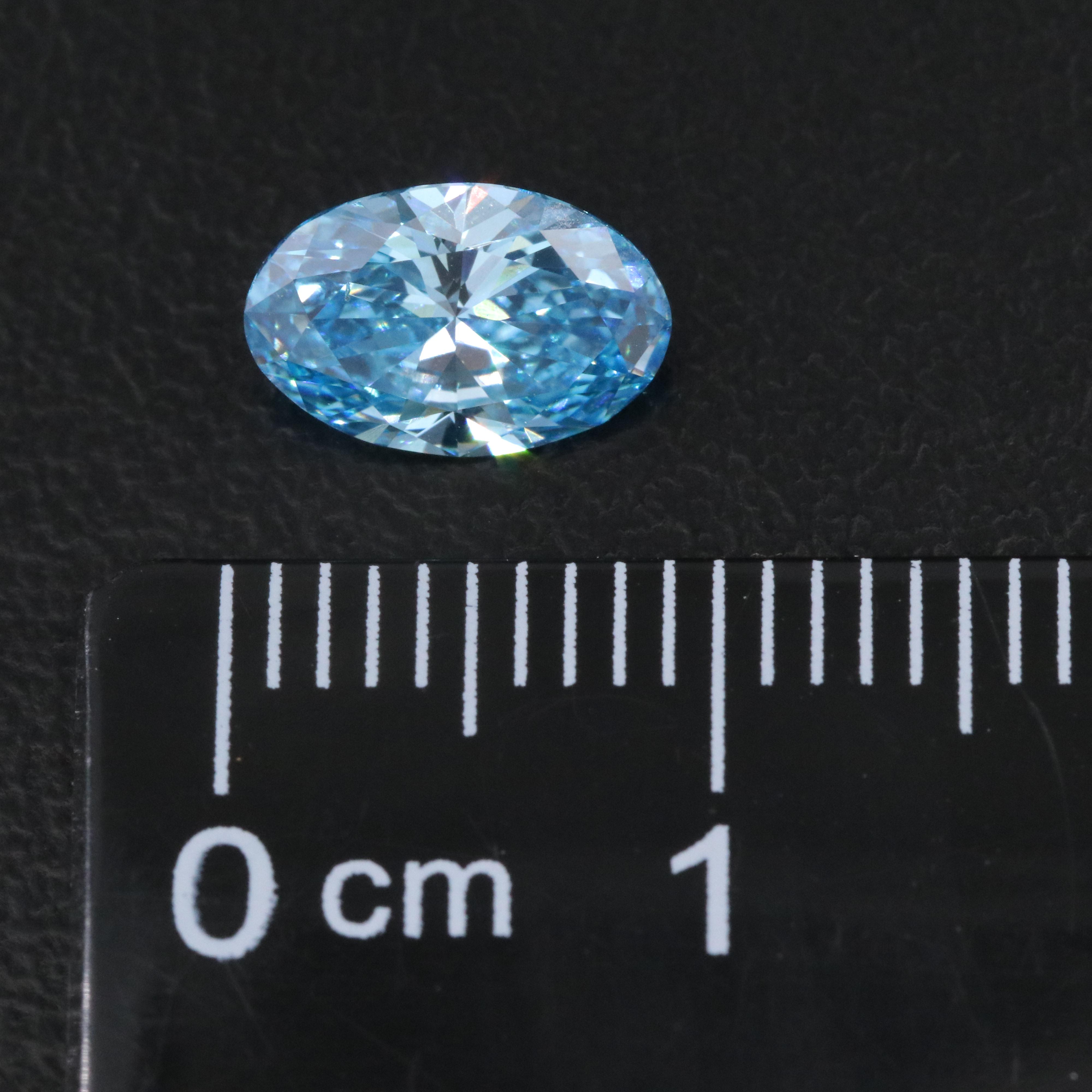 Loose 1.15 CT Lab Grown Fancy Vivid Blue Diamond with IGI Report