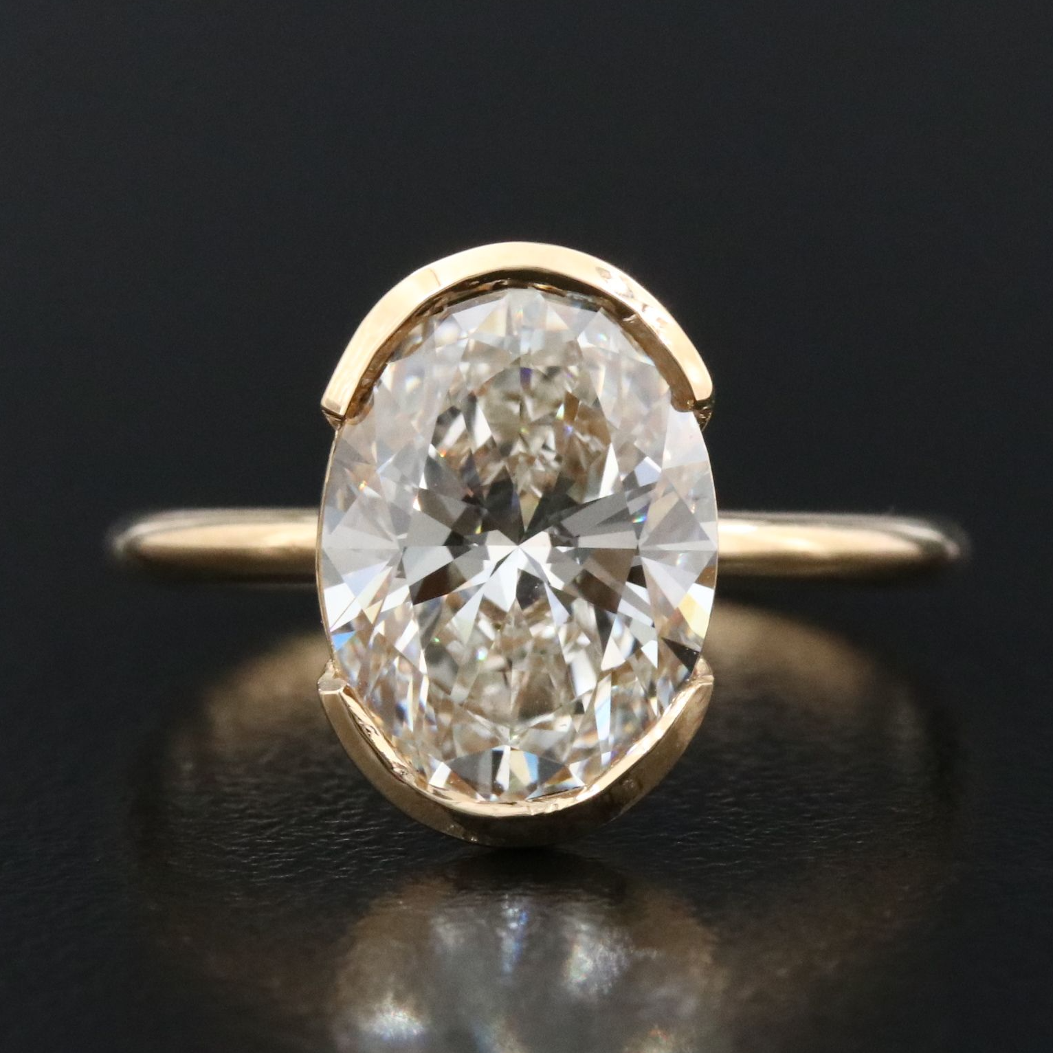 18K 2.99 CT Lab Grown Diamond Solitaire Ring with IGI Report