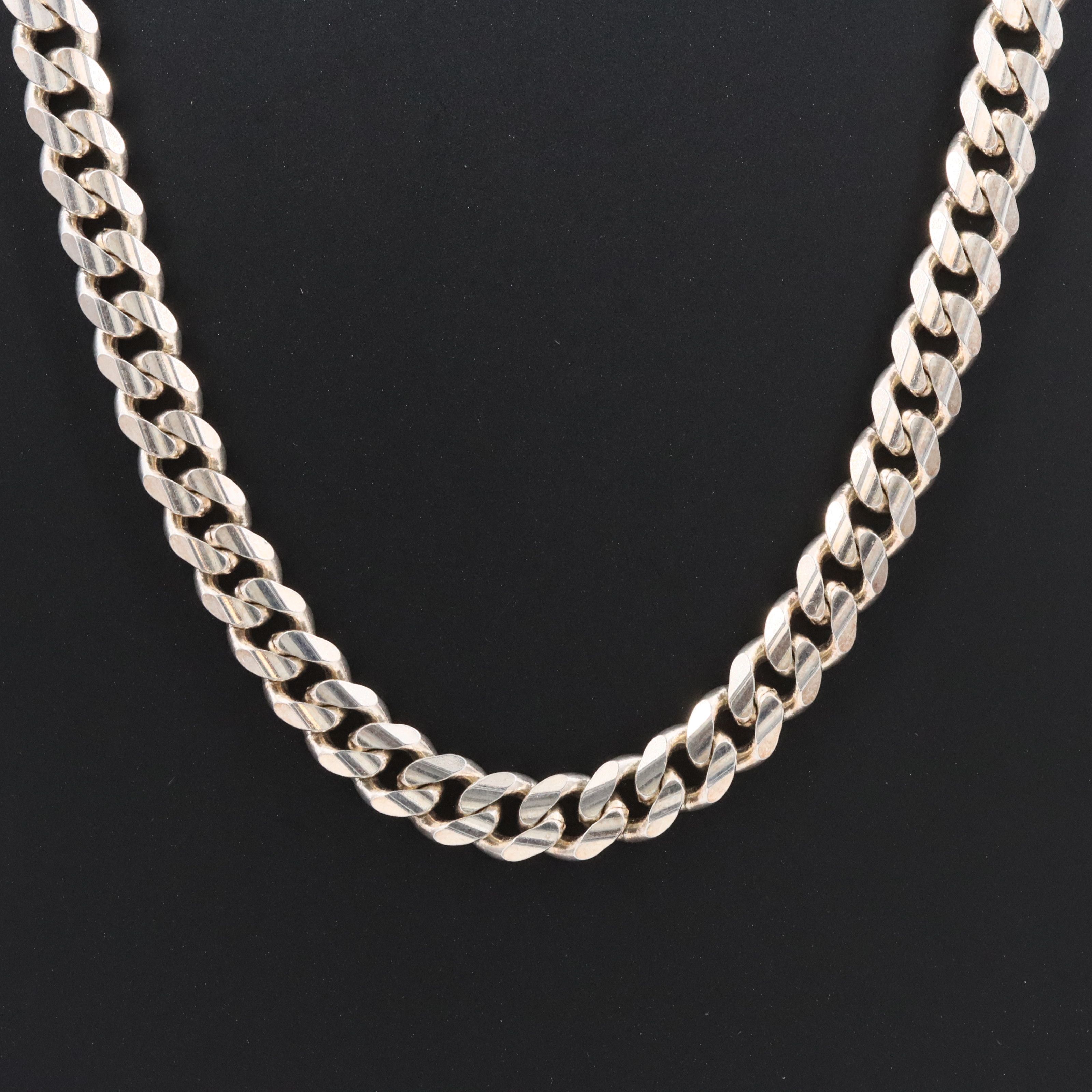 Italian Sterling Curb Chain Necklace