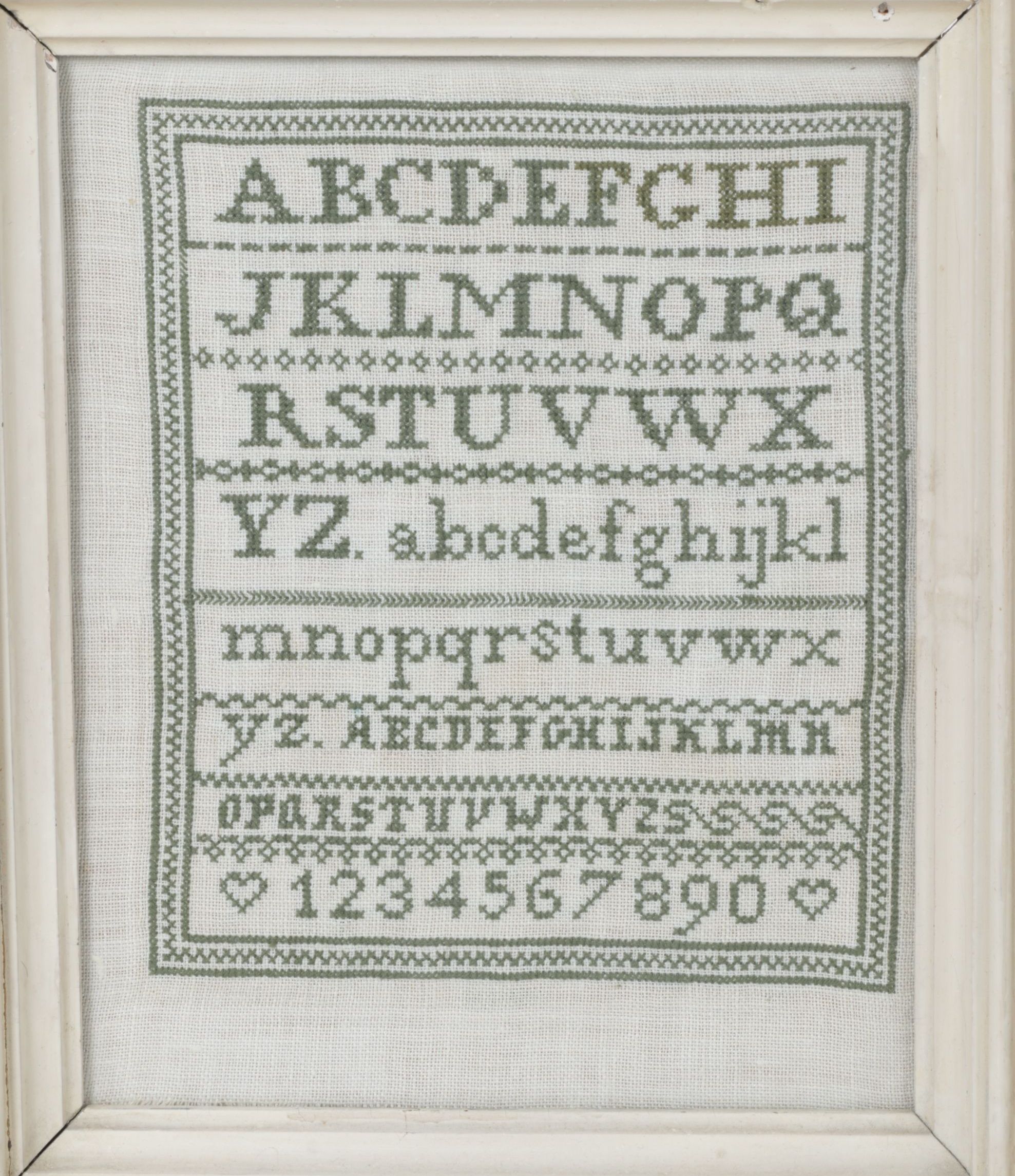 Handmade Cross-Stitch Sampler, Early 20th Century