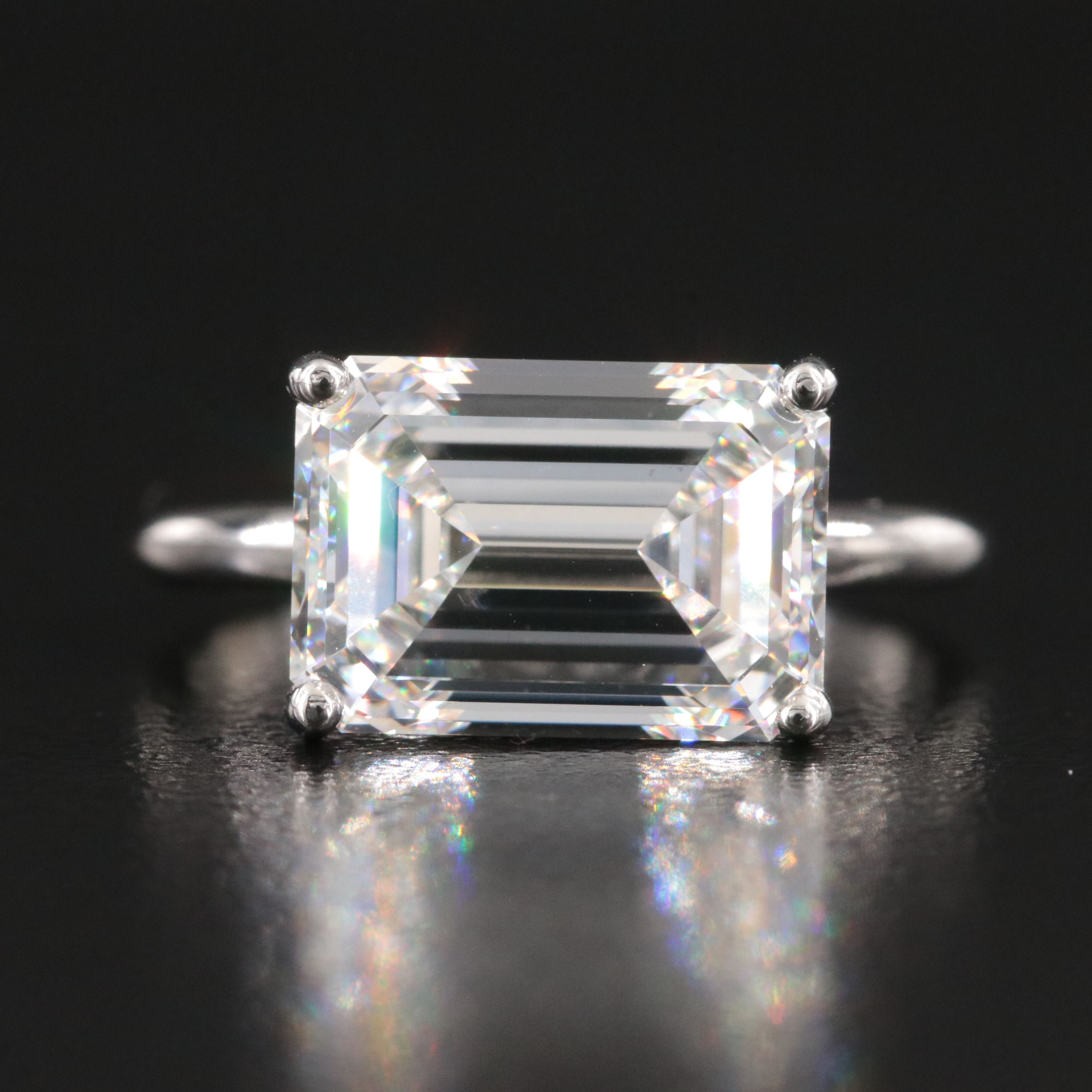 Platinum 4.52 CT Lab Grown Diamond Solitaire Ring with IGI Report