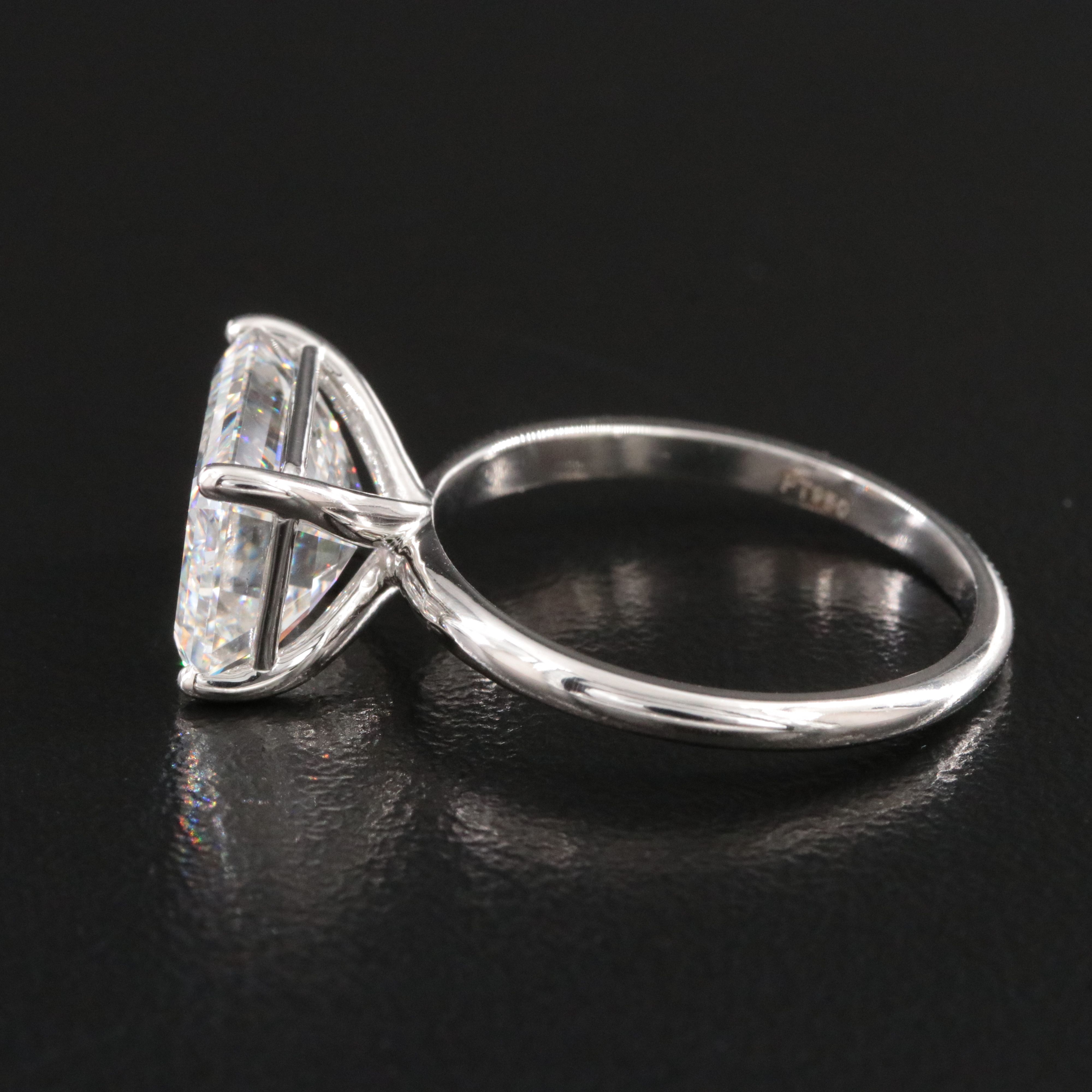 Platinum 4.52 CT Lab Grown Diamond Solitaire Ring with IGI Report