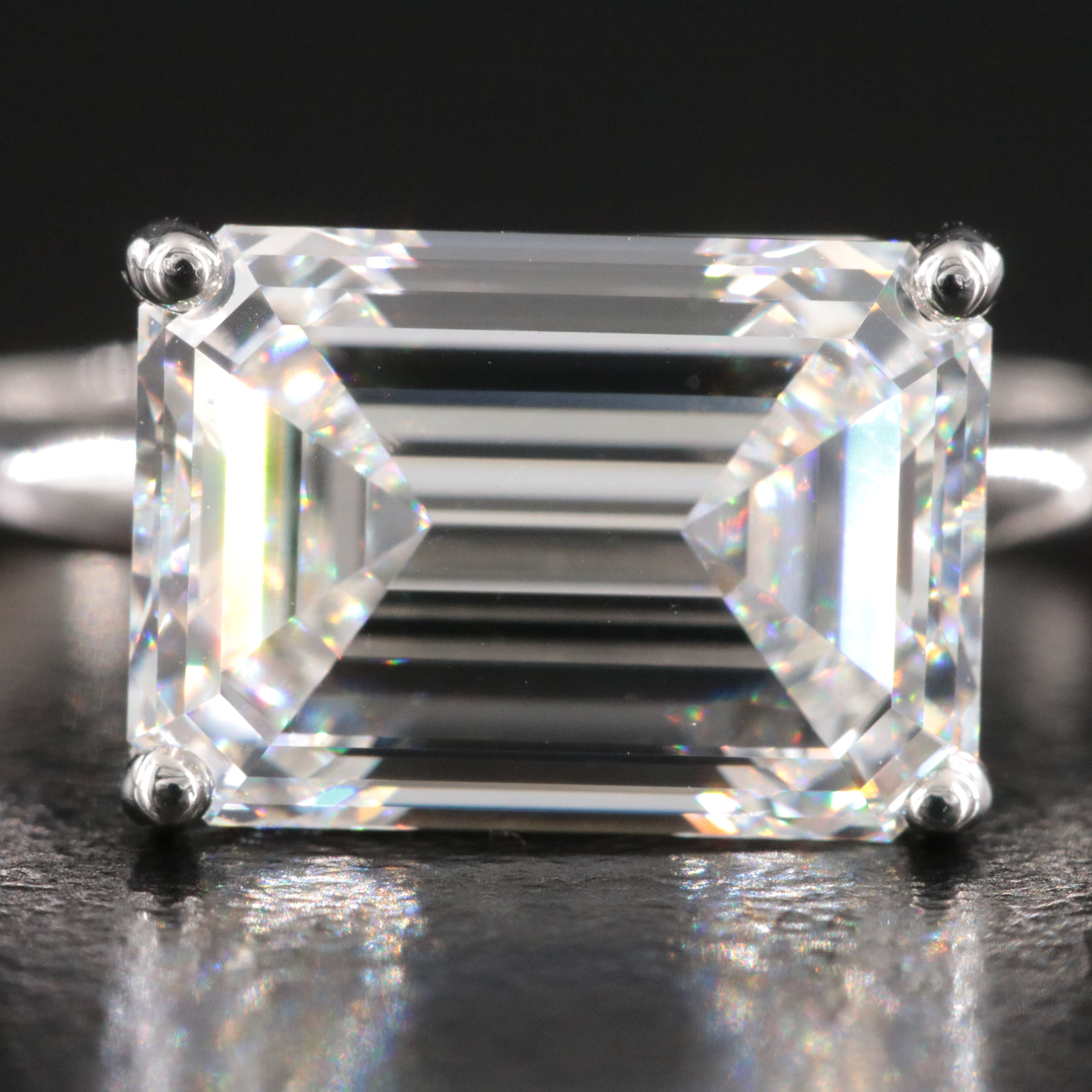 Platinum 4.52 CT Lab Grown Diamond Solitaire Ring with IGI Report