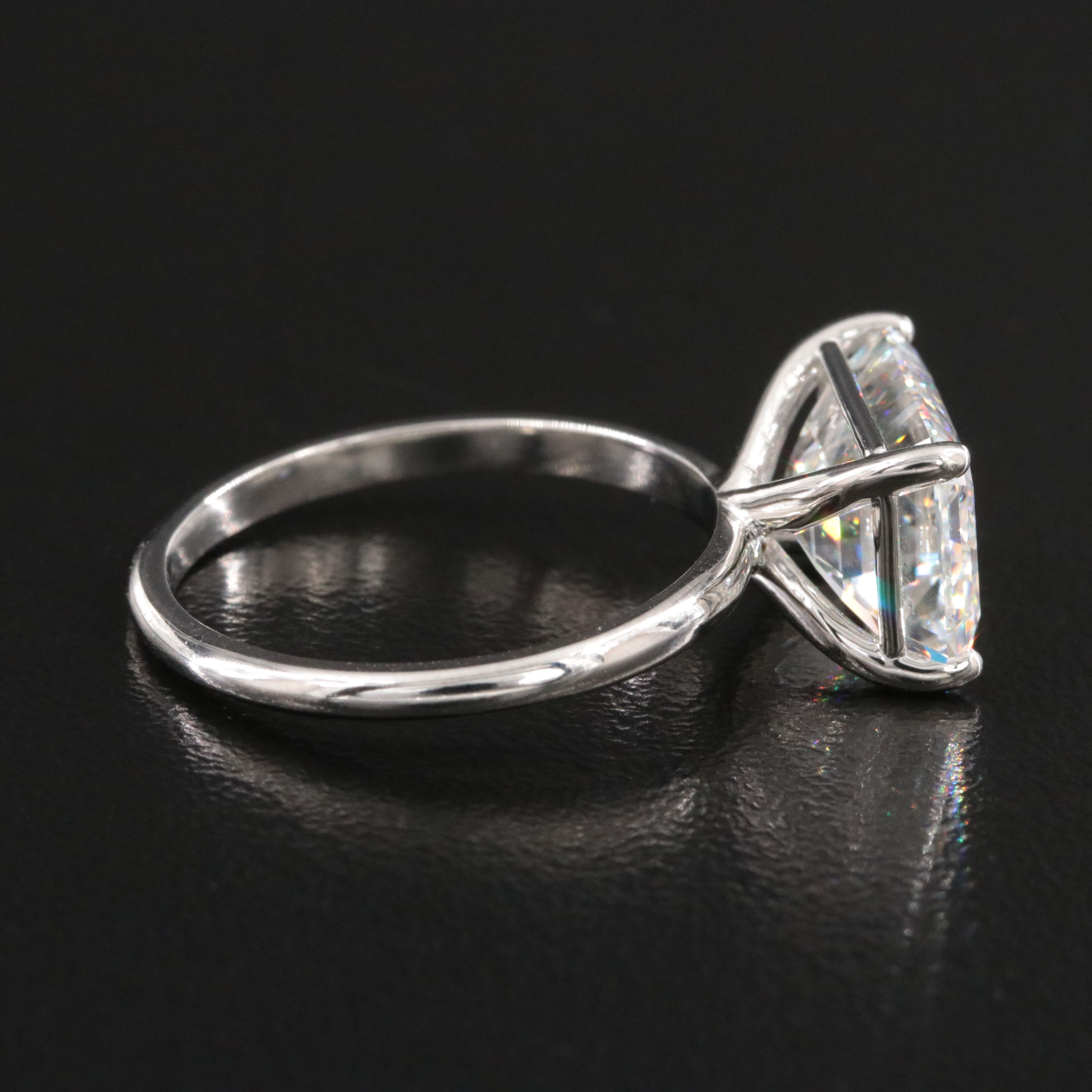 Platinum 4.52 CT Lab Grown Diamond Solitaire Ring with IGI Report