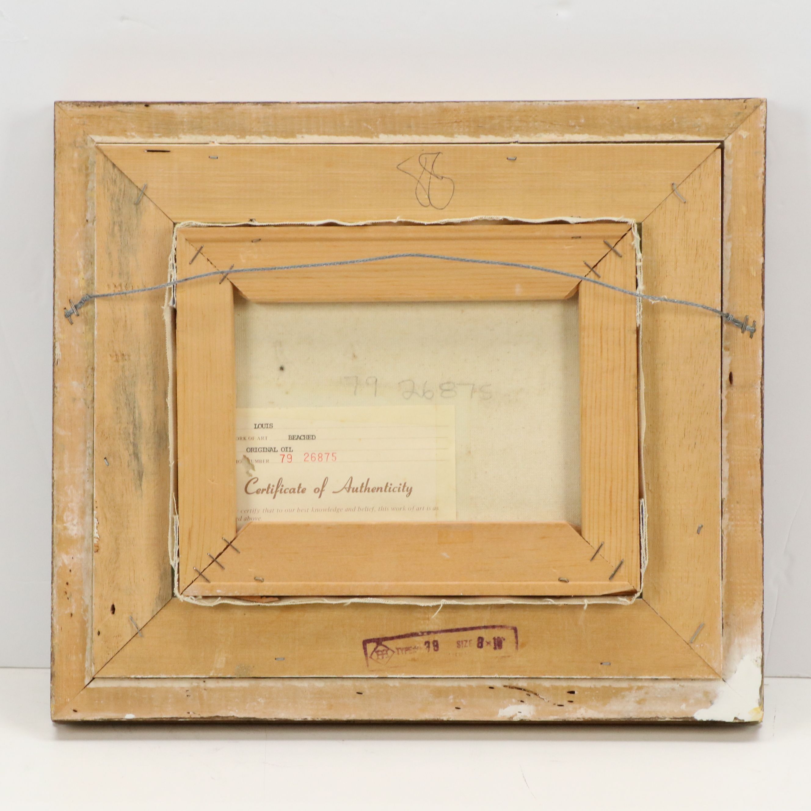 Louis Oil Painting "Beached," Mid to Late 20th Century