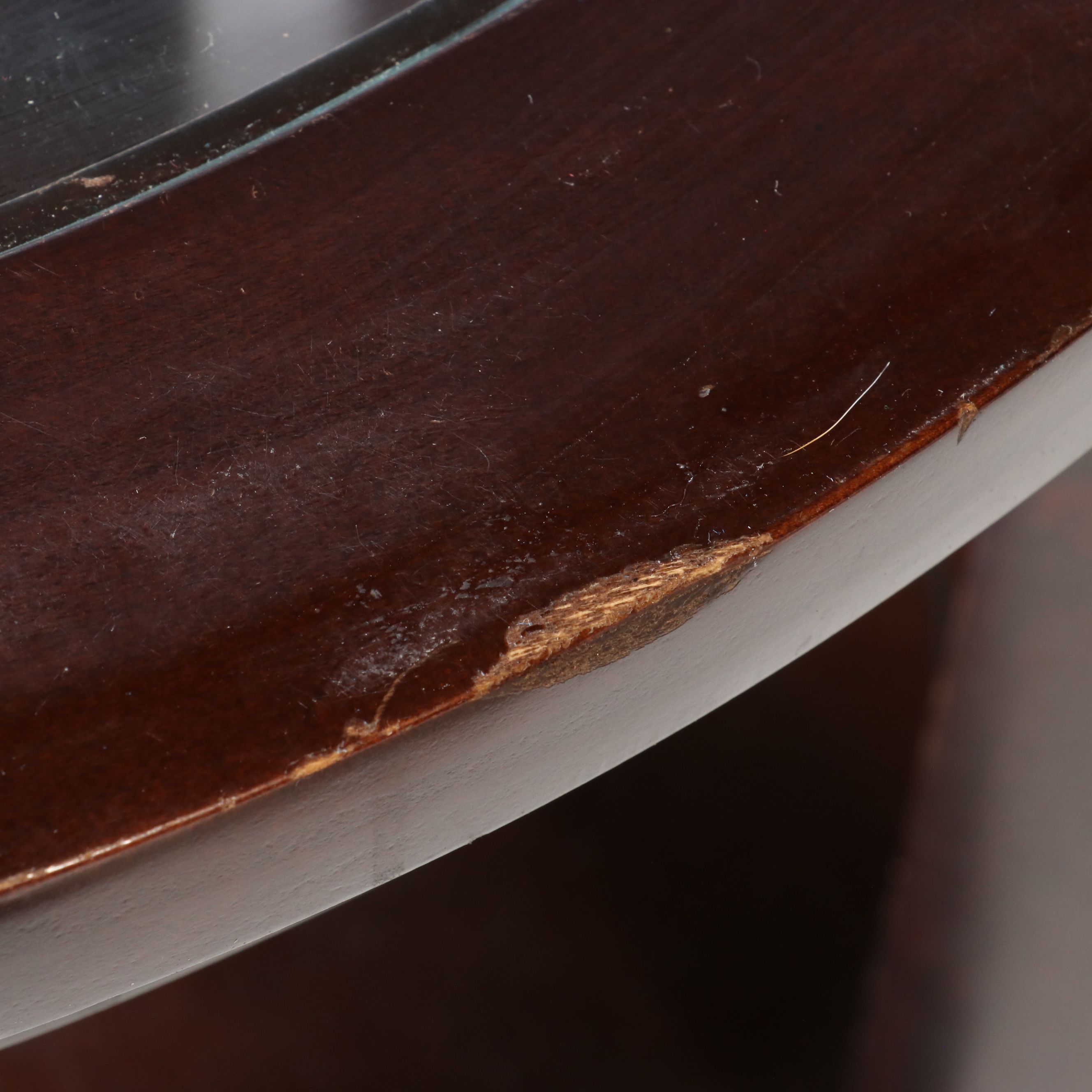 Pair of Contemporary Circular End Tables with Inset Glass Tops