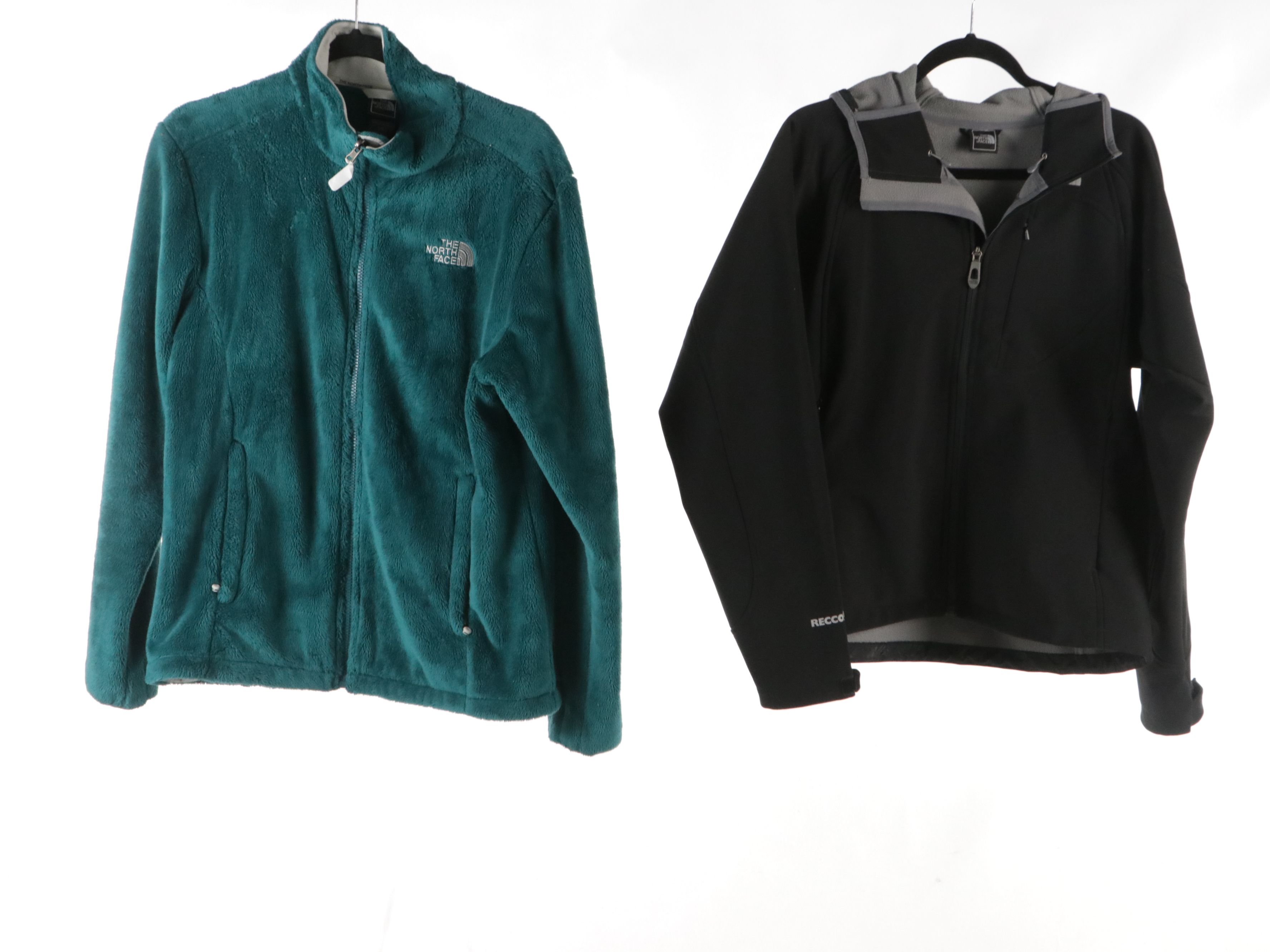 The North Face Turquoise Fleece, Black Stretch and Quilted Nylon Zip Jackets