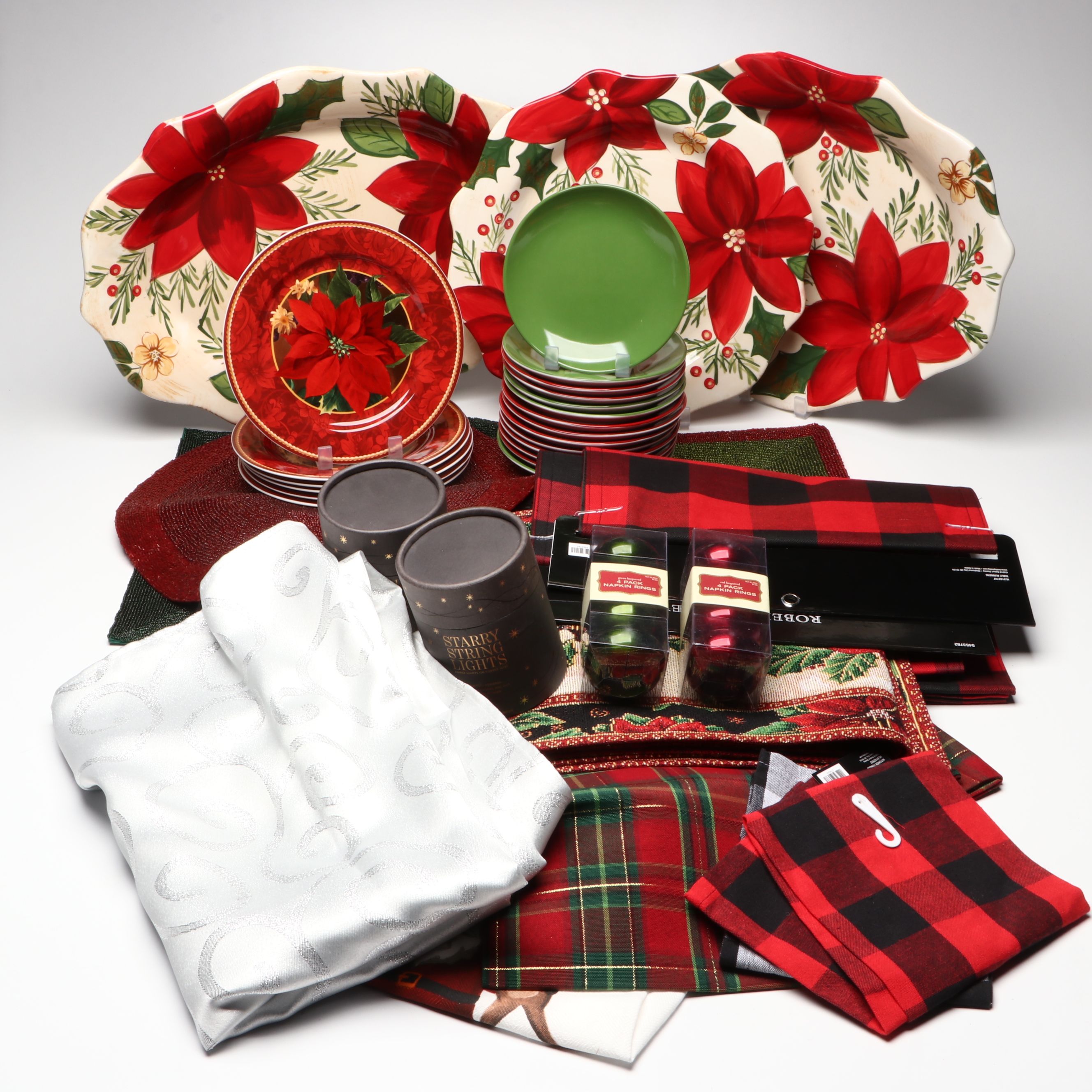 Sakura "Holiday Abundance" Ceramic Salad Plates with Other Festive Tableware