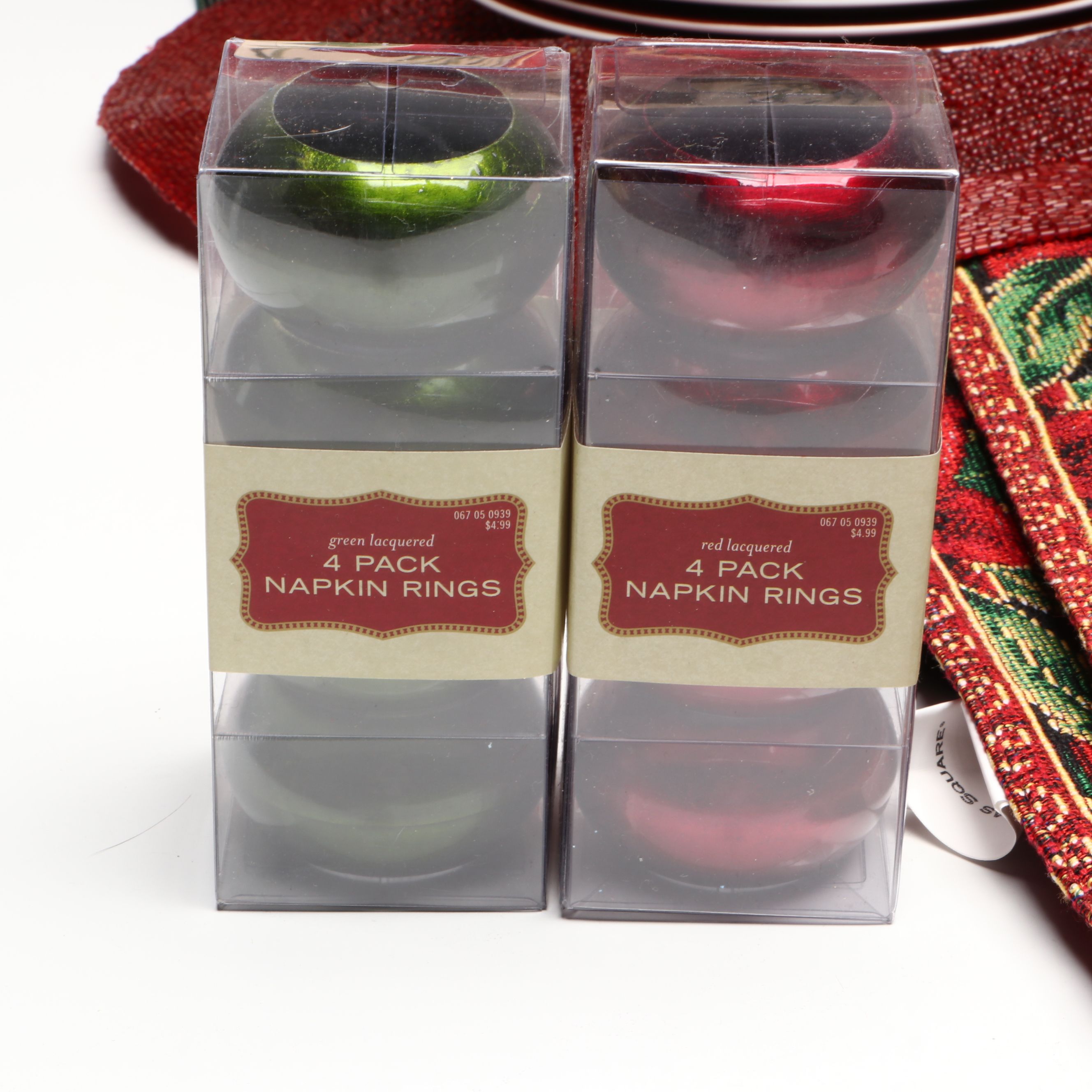 Sakura "Holiday Abundance" Ceramic Salad Plates with Other Festive Tableware