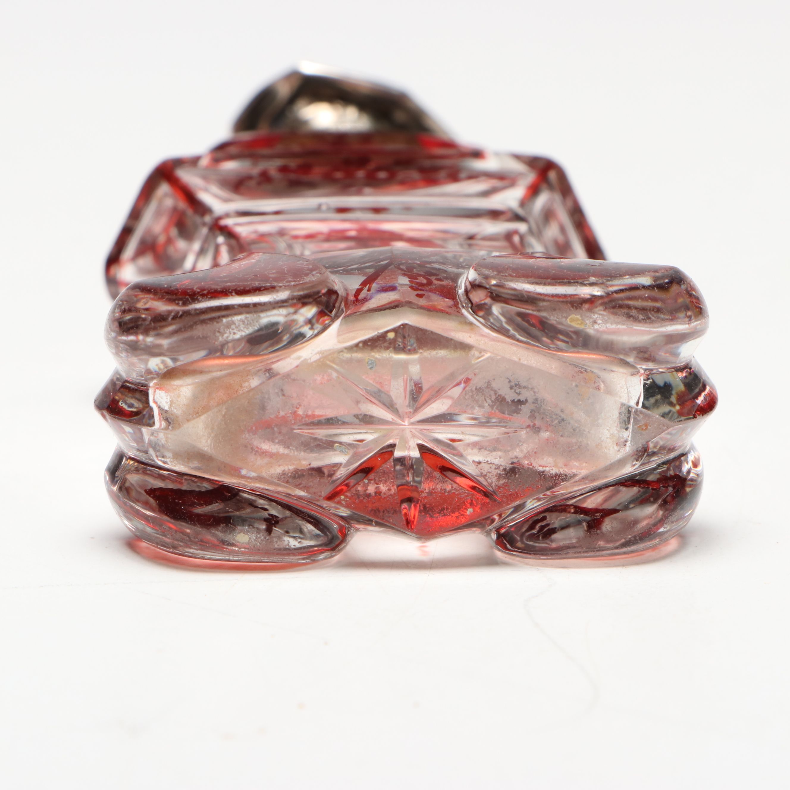 Dutch Chinoiserie Glass Perfume Bottle with 800 Silver Cap, 19th Century