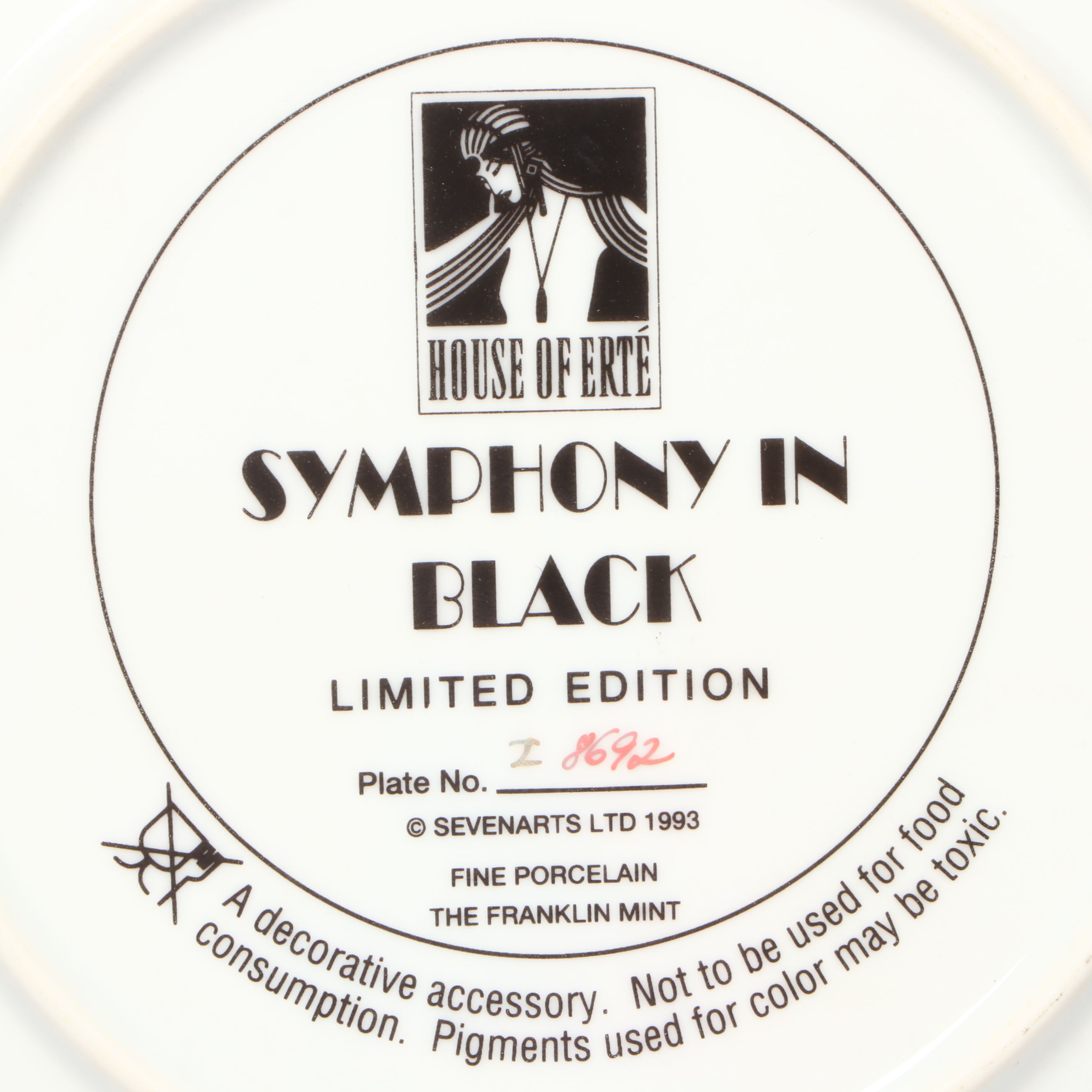 Indonesian Sterling Bull Driver and Erté "Symphony in Black" Collector Plate