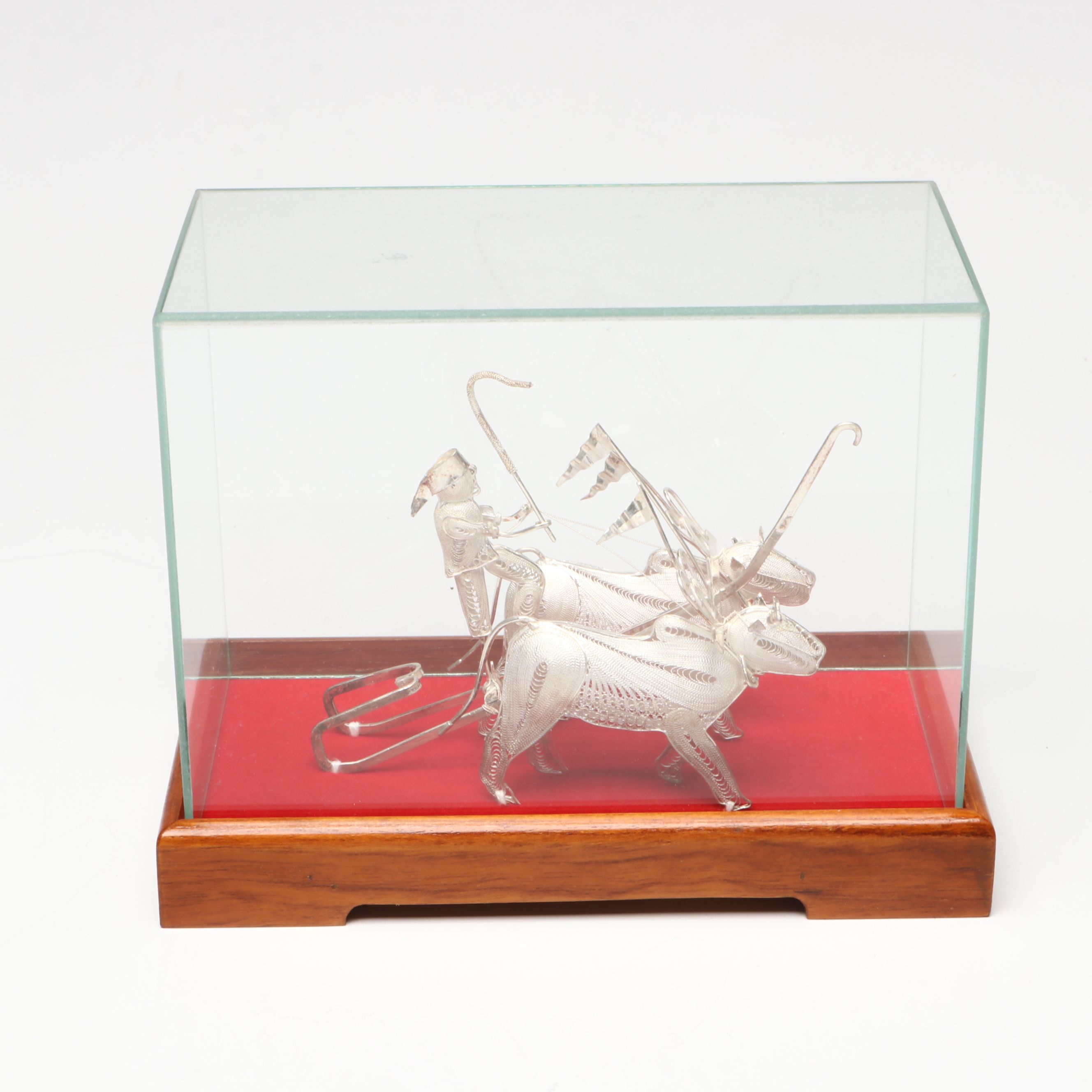 Indonesian Sterling Bull Driver and Erté "Symphony in Black" Collector Plate