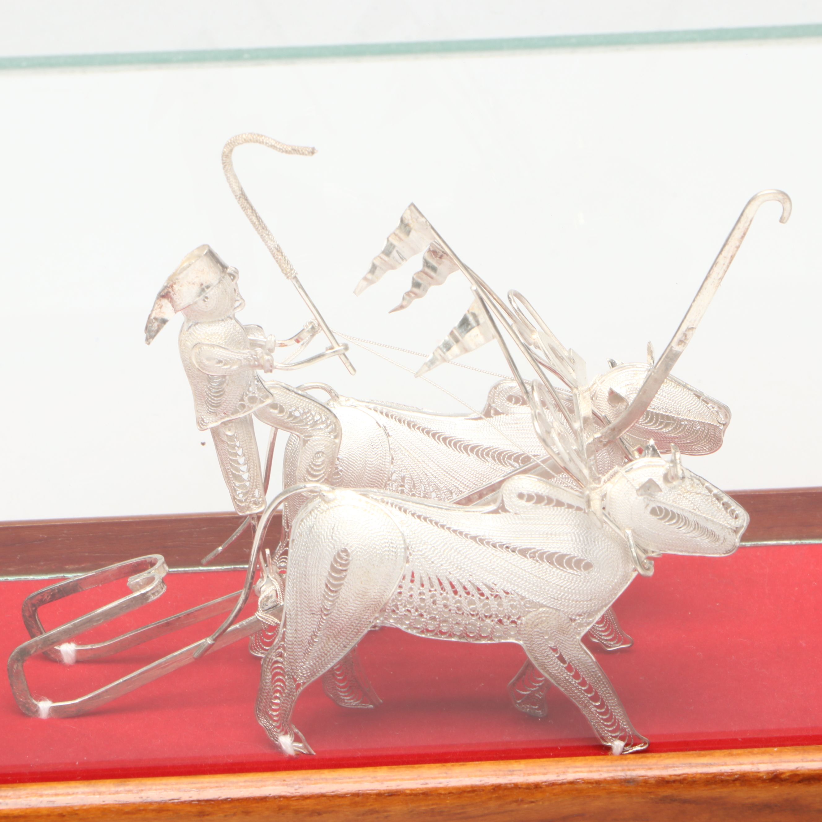 Indonesian Sterling Bull Driver and Erté "Symphony in Black" Collector Plate