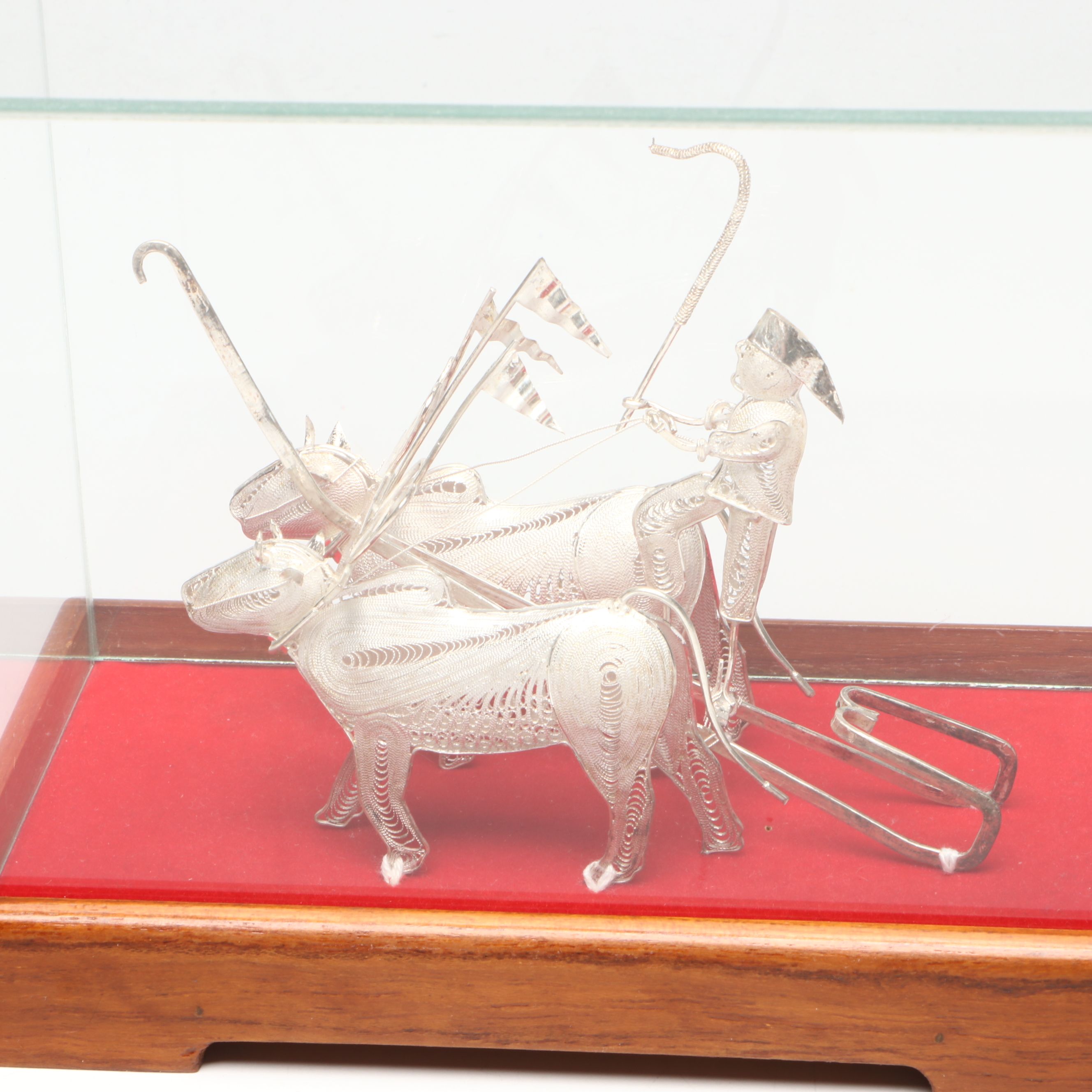 Indonesian Sterling Bull Driver and Erté "Symphony in Black" Collector Plate