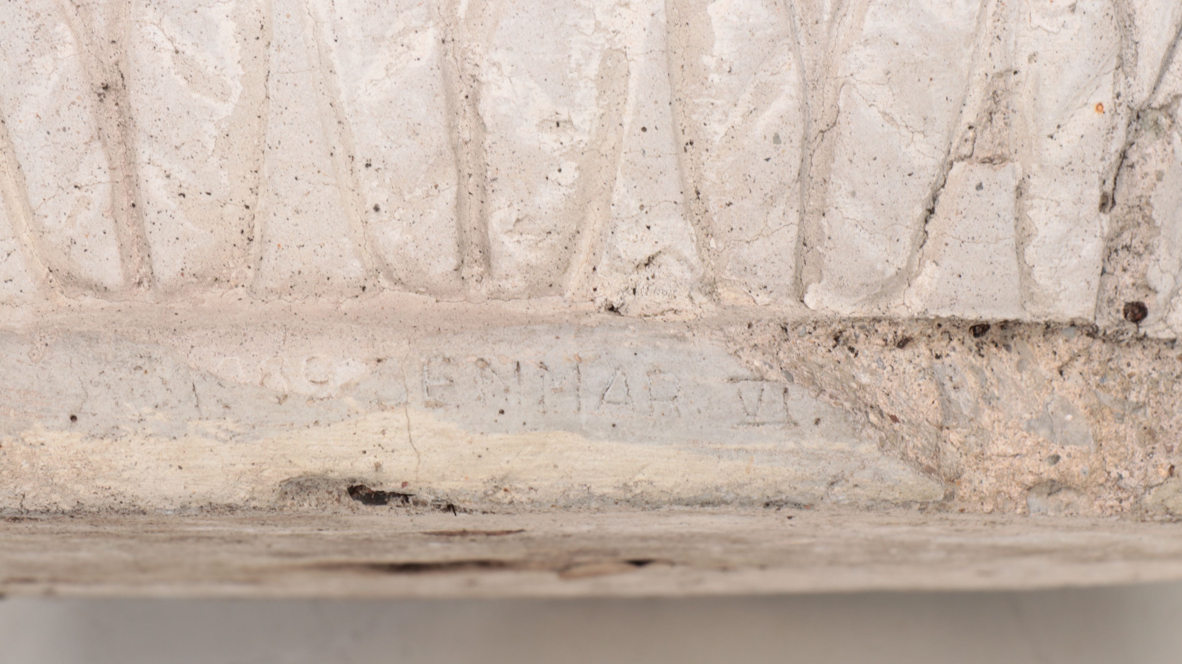 Pair of Denmar VI Neoclassical Style Concrete Planters, 1969