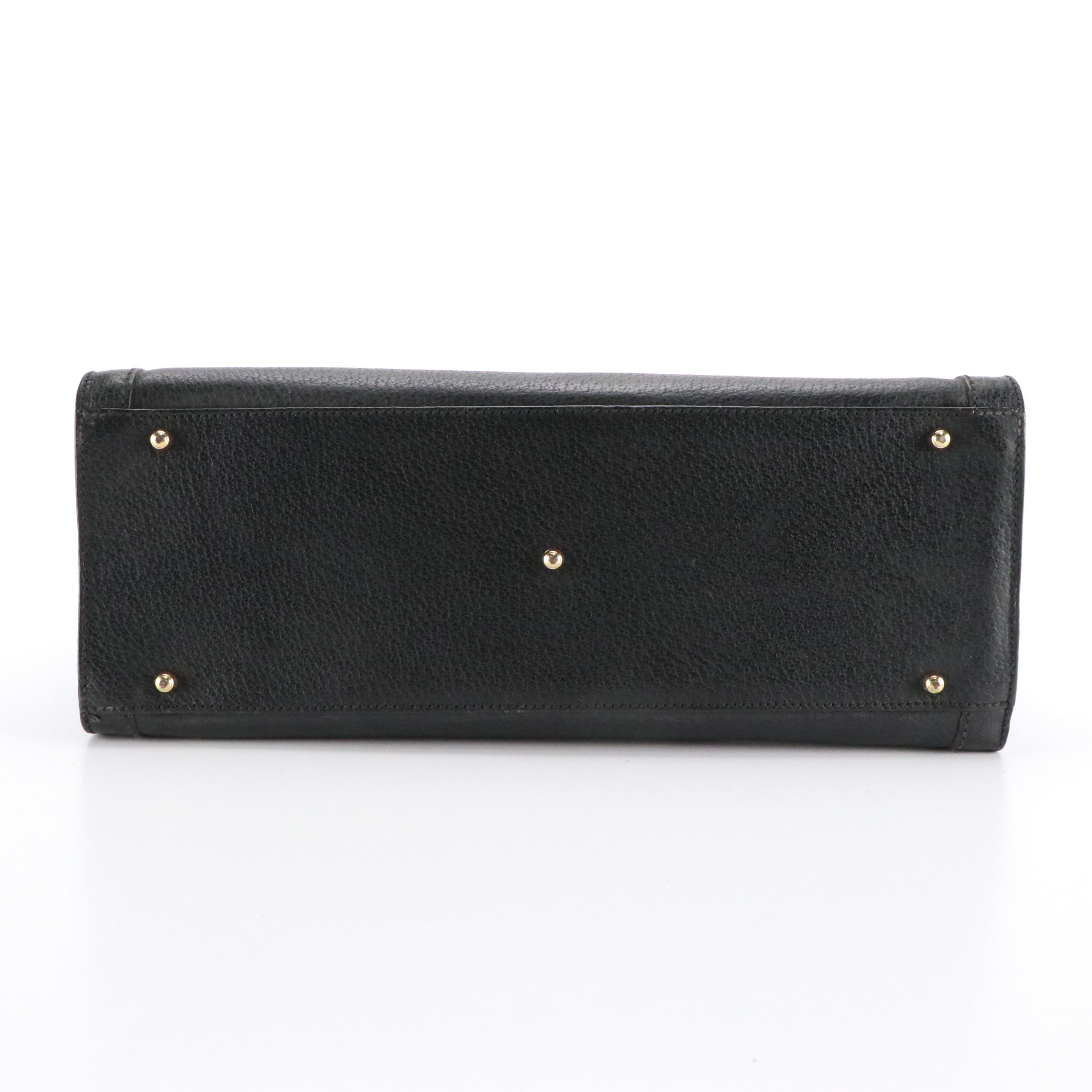 Gucci Bamboo Handle Diana Tote Bag in Black Cinghiale Leather