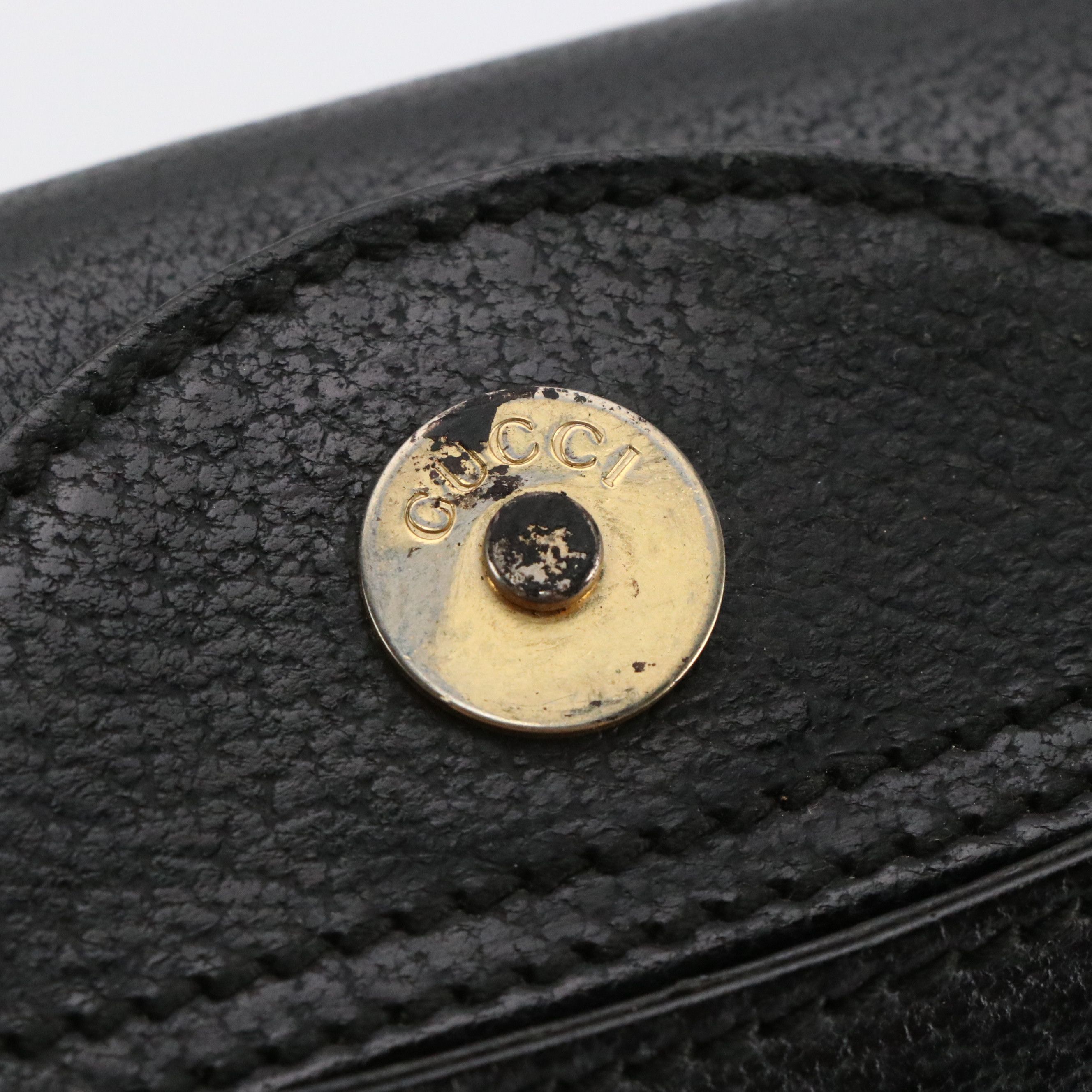 Gucci Bamboo Handle Diana Tote Bag in Black Cinghiale Leather