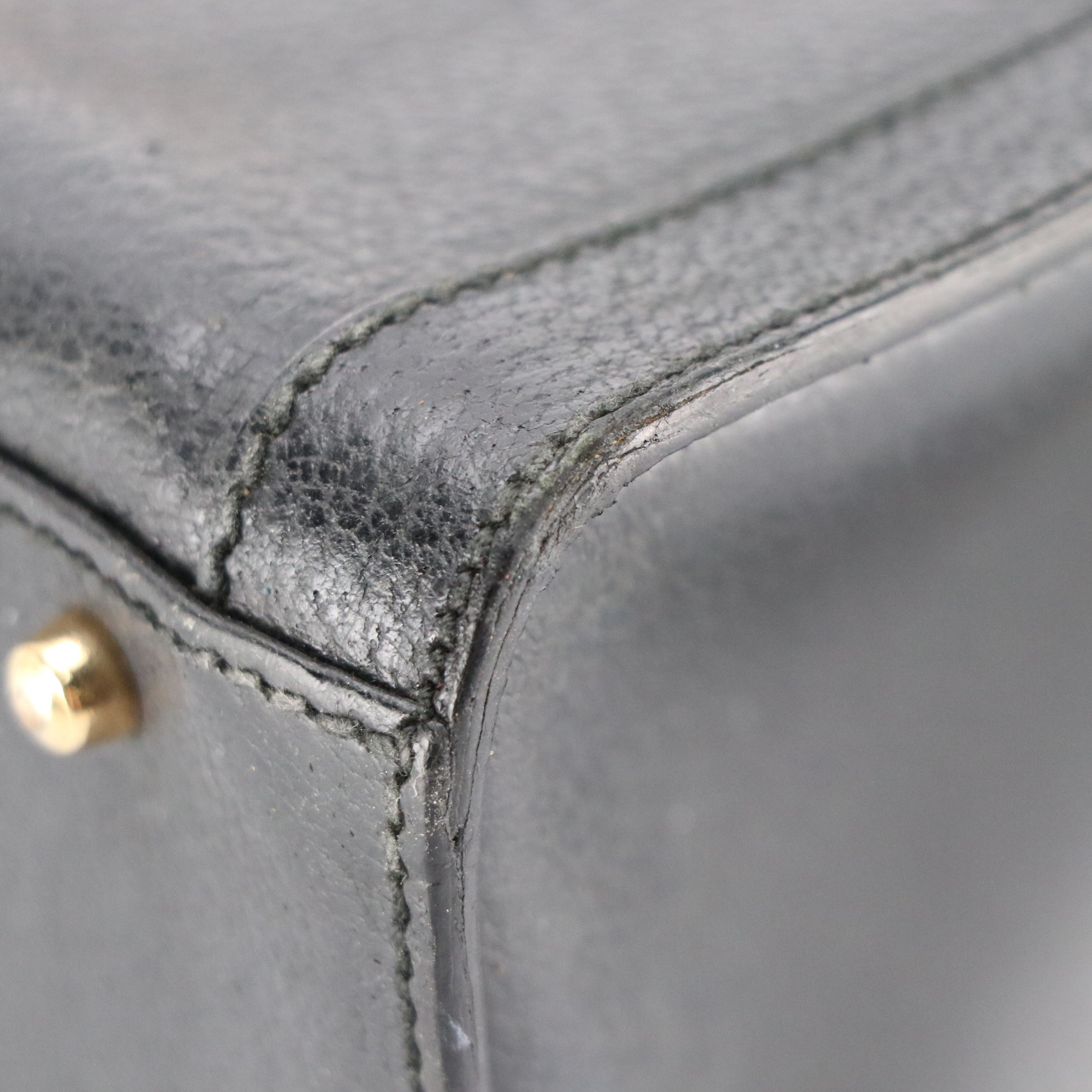 Gucci Bamboo Handle Diana Tote Bag in Black Cinghiale Leather