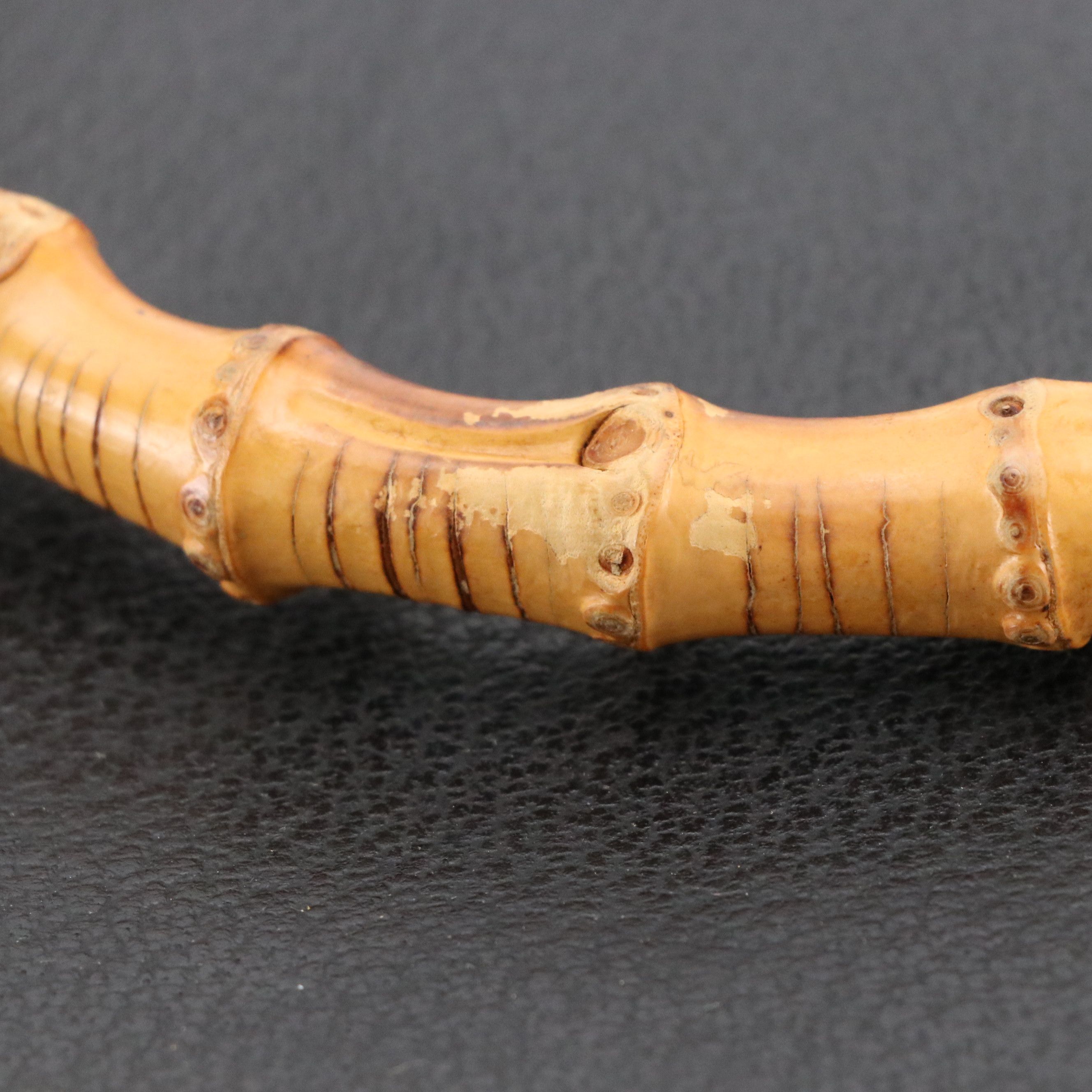 Gucci Bamboo Handle Diana Tote Bag in Black Cinghiale Leather