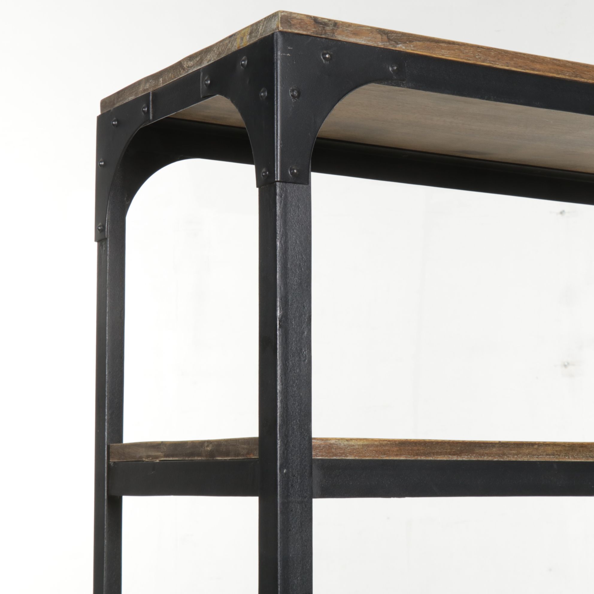 Industrial Style Metal and Wood Storage Bookshelf
