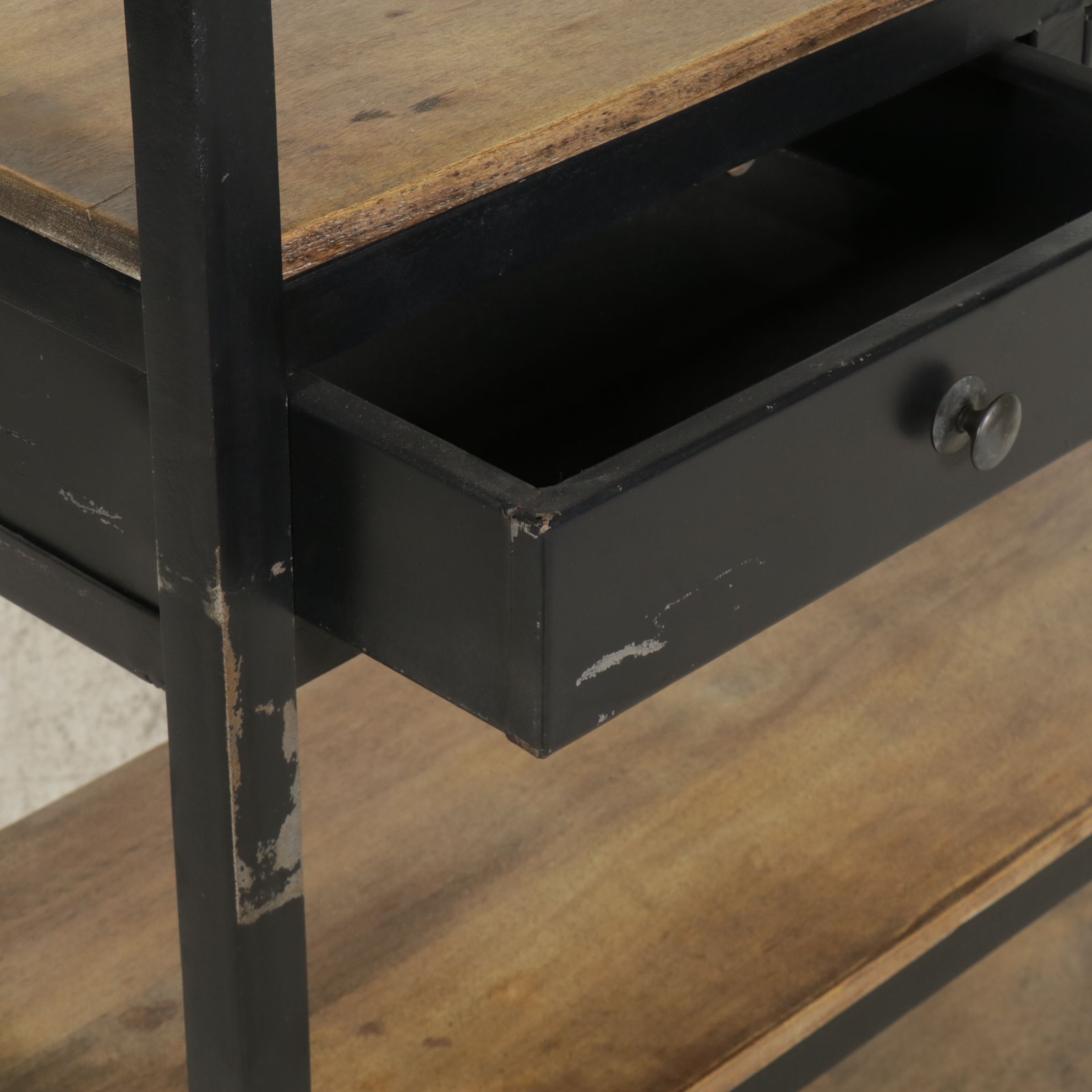 Industrial Style Metal and Wood Storage Bookshelf