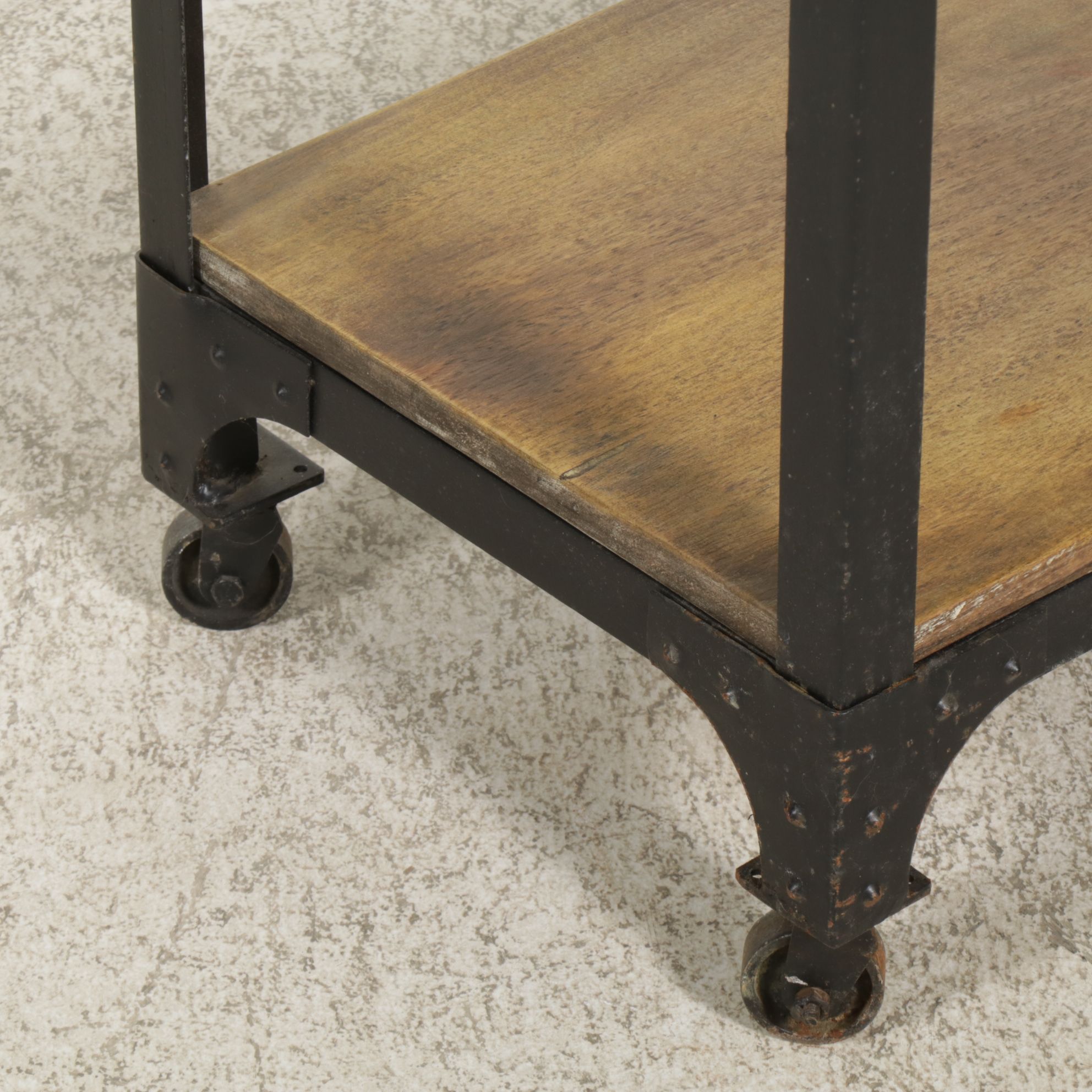 Industrial Style Metal and Wood Storage Bookshelf