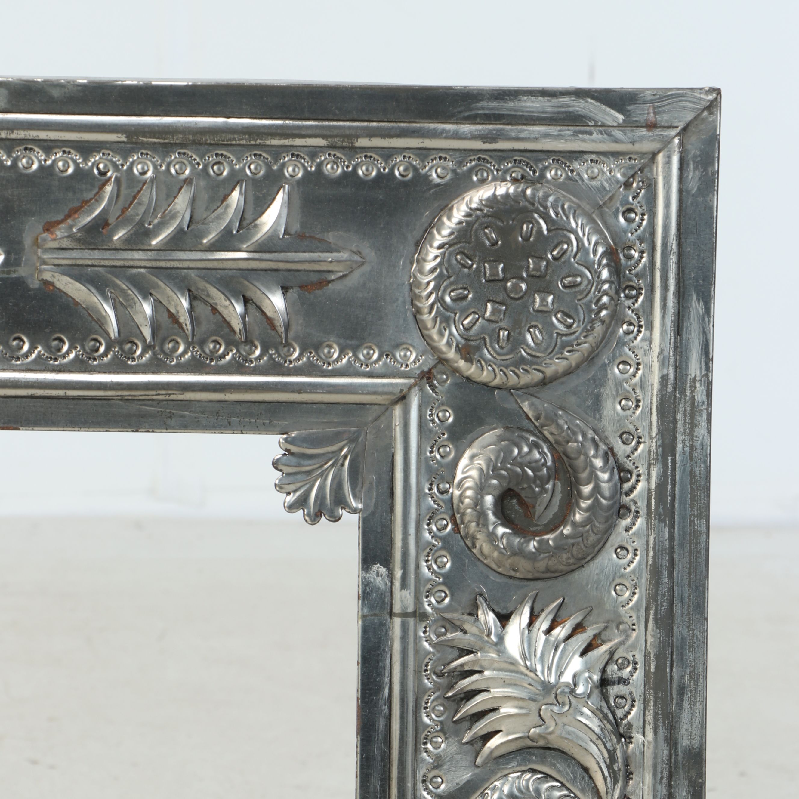 Mexican Embossed Silver Finish Metal Frame