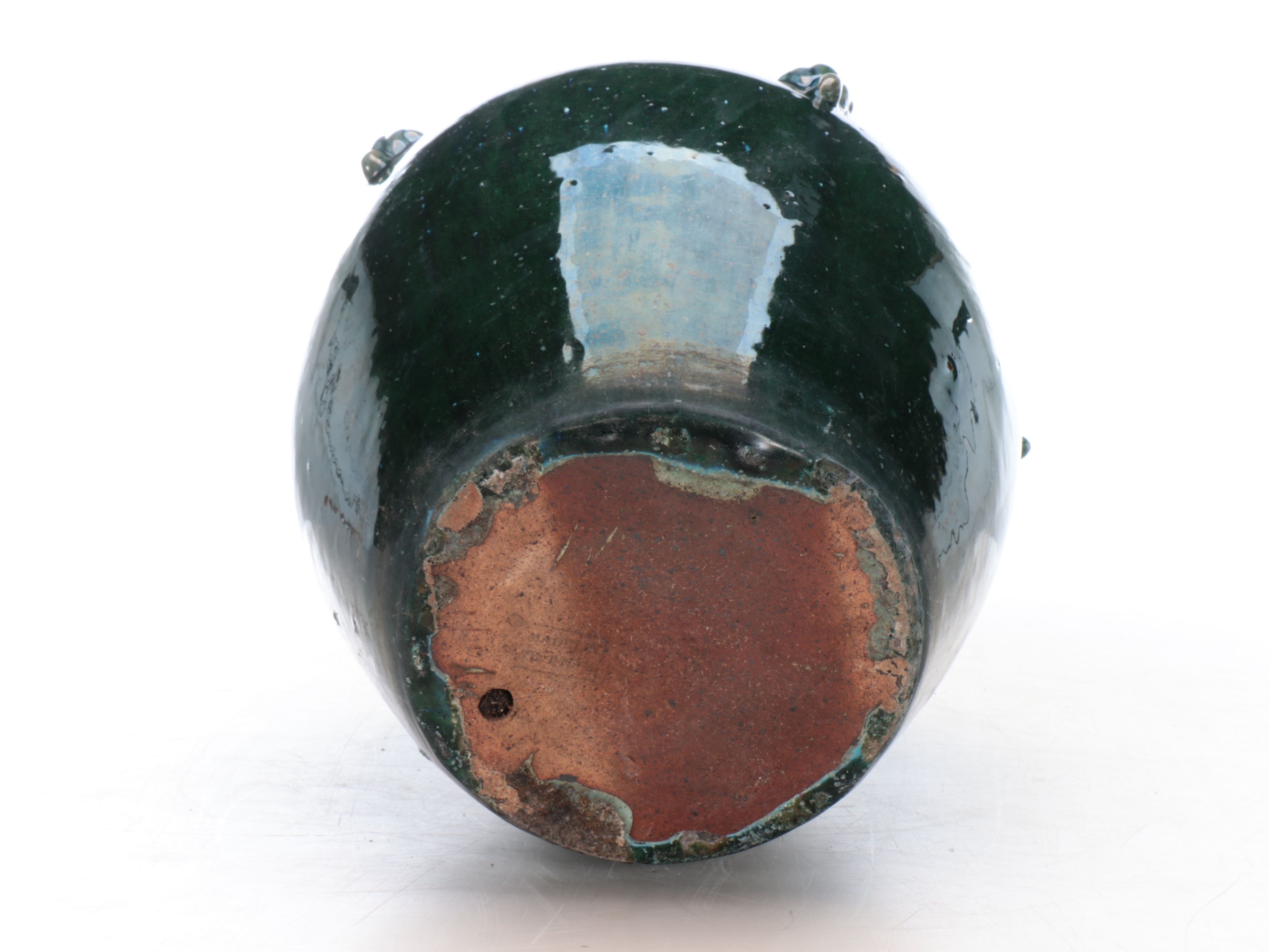 Green Speckle Ceramic Outdoor Planter