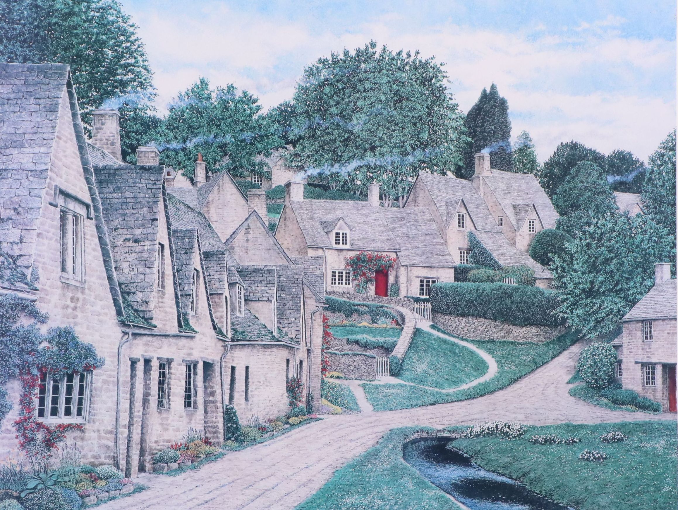 Tom Caldwell Offset Lithograph "Arlington Row," 1995