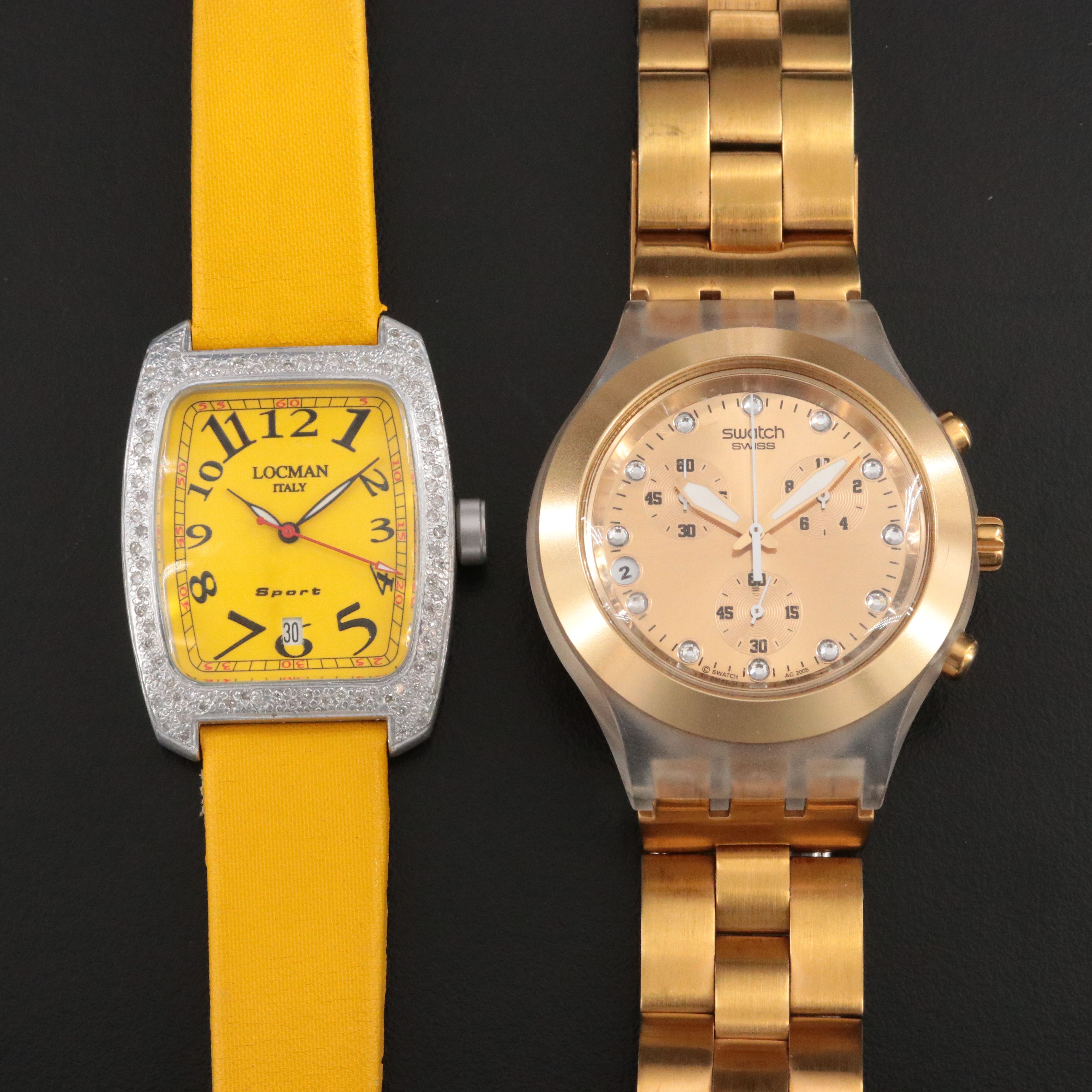 Swatch Irony Diaphane and Locman Sport with Diamond Case Aluminum Watches