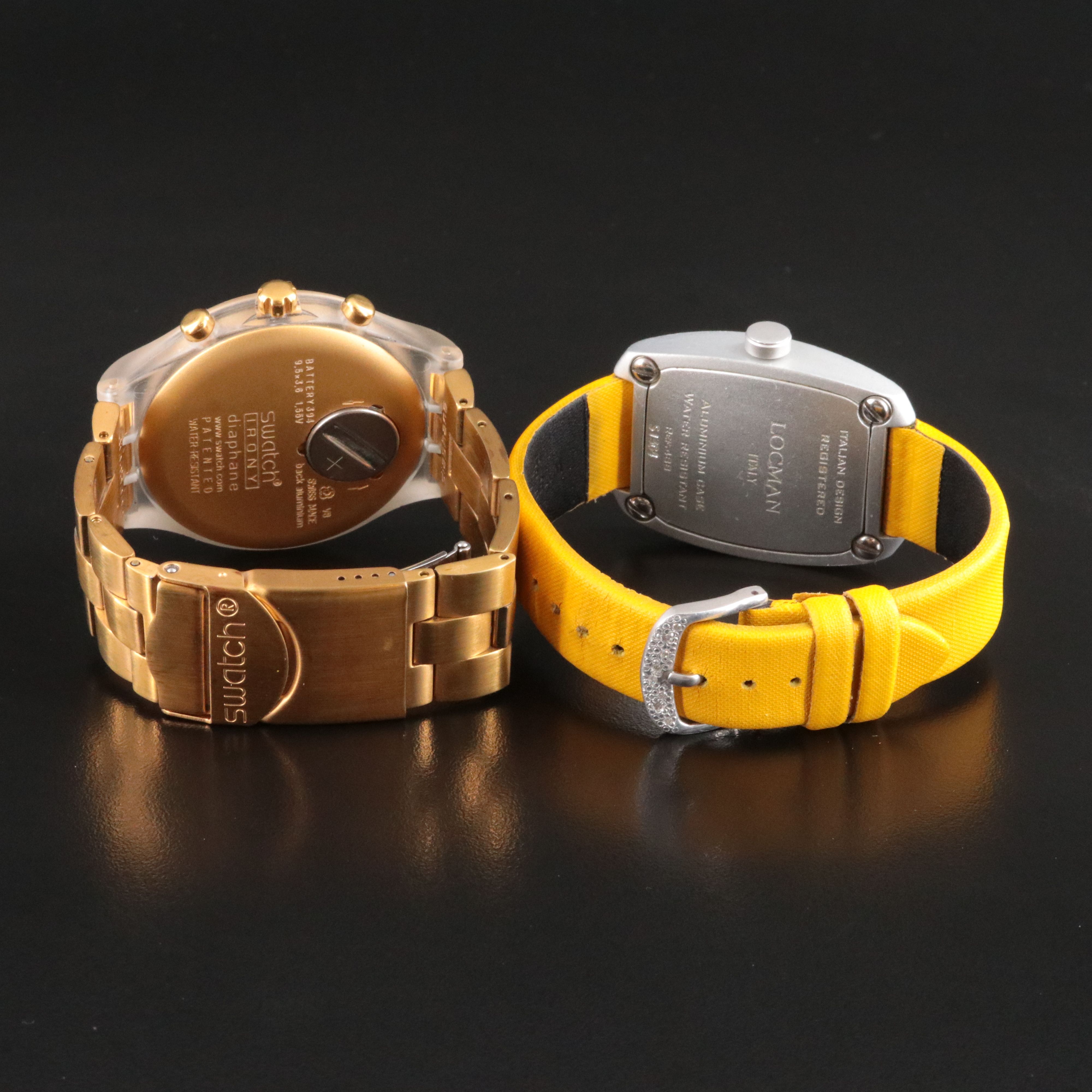 Swatch Irony Diaphane and Locman Sport with Diamond Case Aluminum Watches