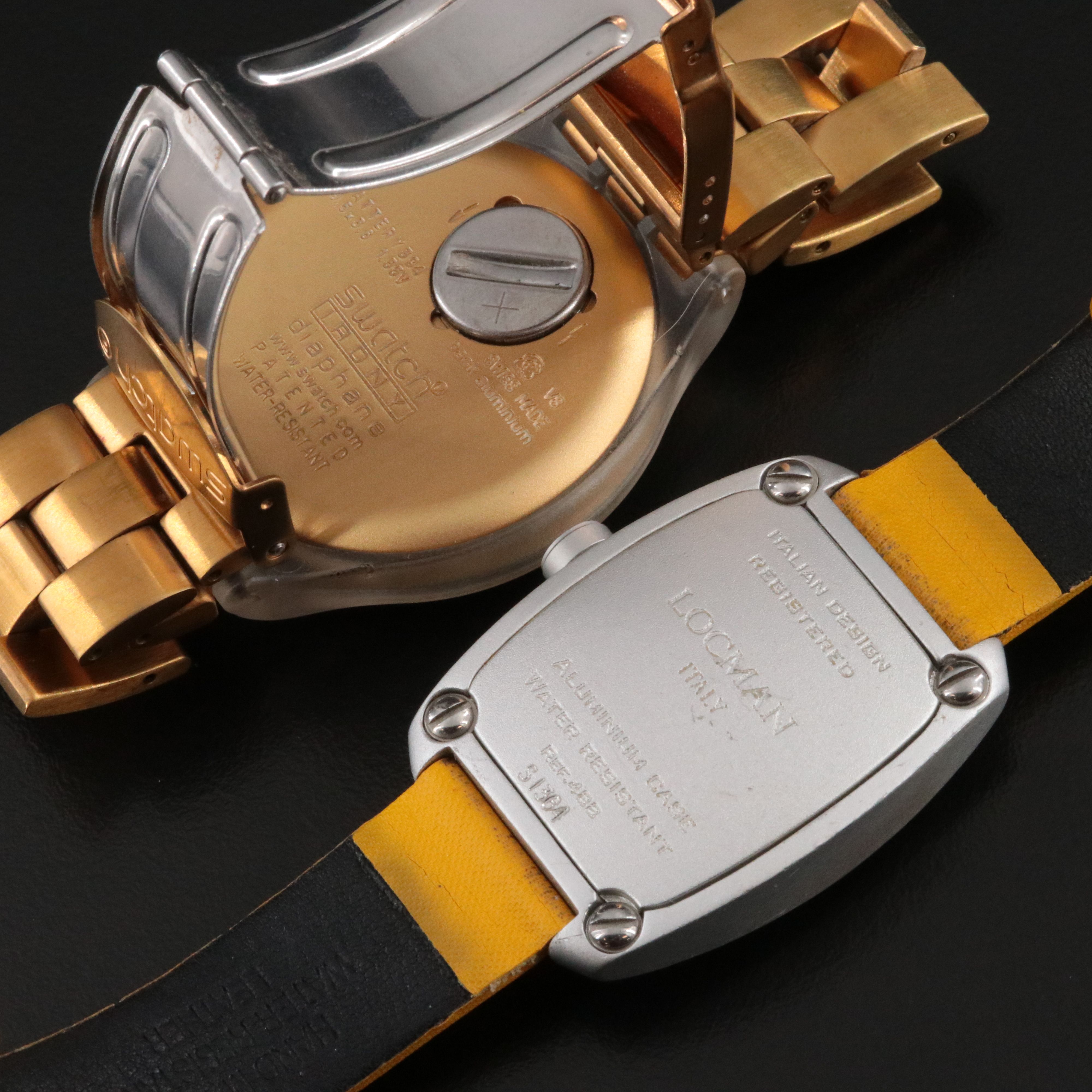 Swatch Irony Diaphane and Locman Sport with Diamond Case Aluminum Watches