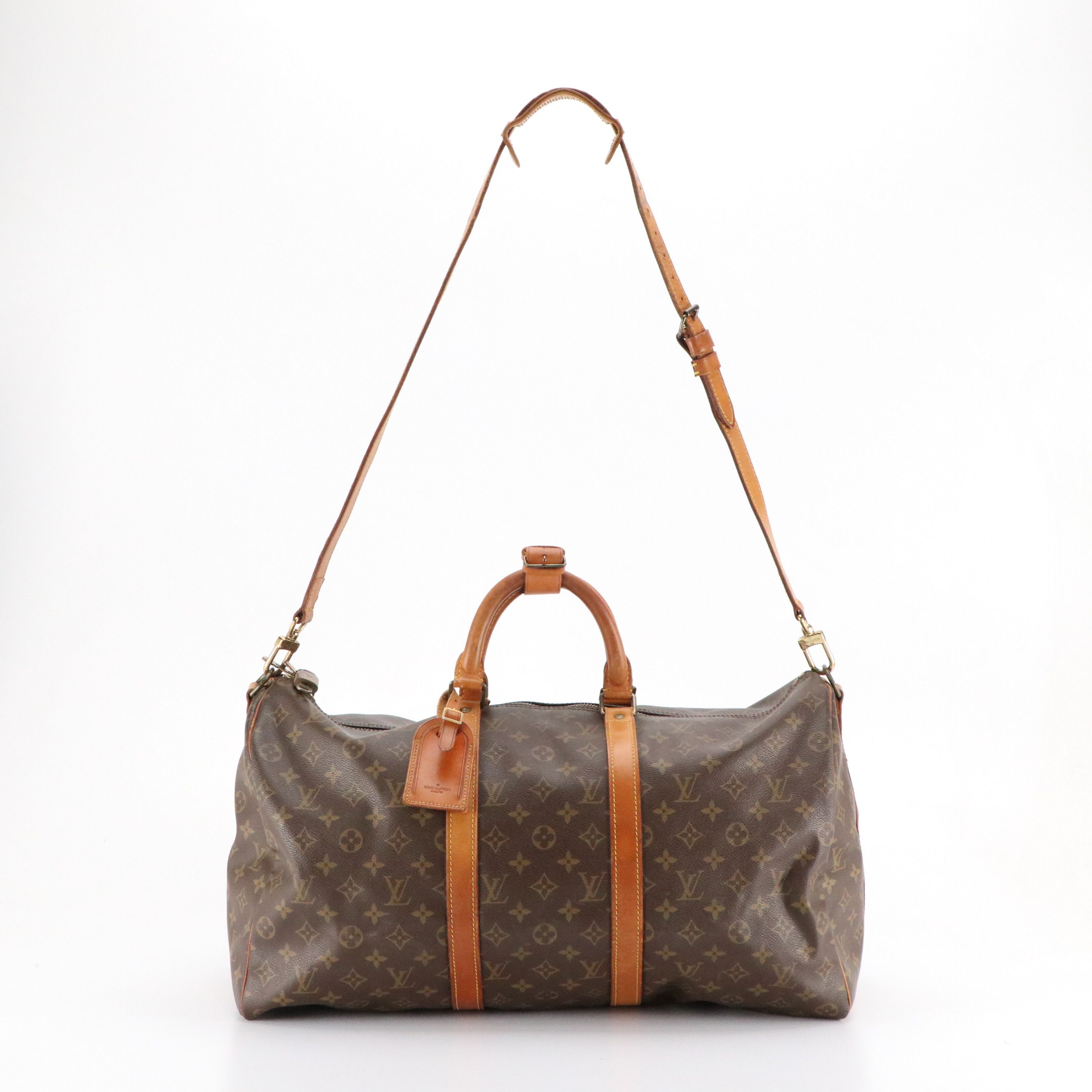 Louis Vuitton Keepall 50 Bandoulière Bag in Monogram Canvas and Vachetta Leather