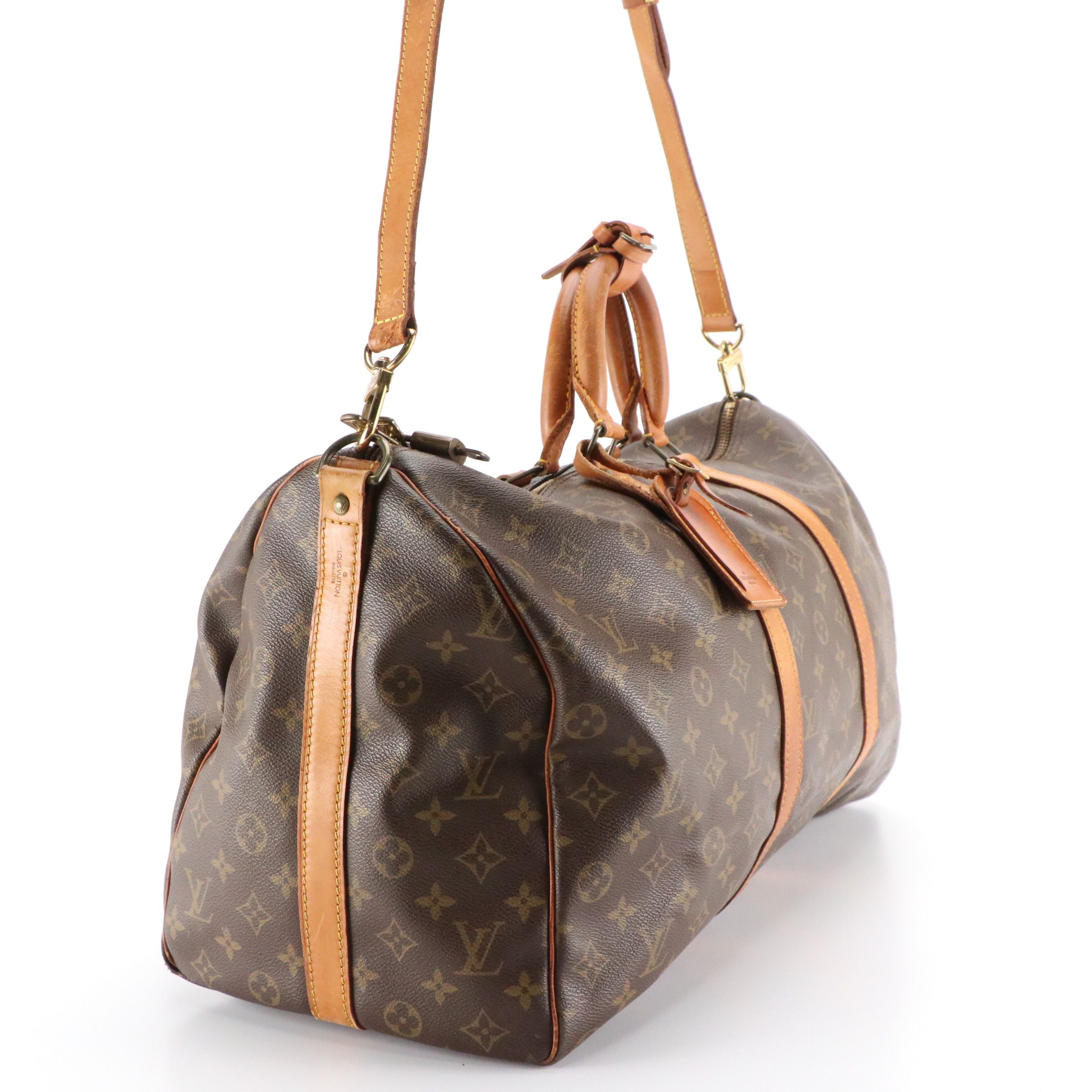 Louis Vuitton Keepall 50 Bandoulière Bag in Monogram Canvas and Vachetta Leather