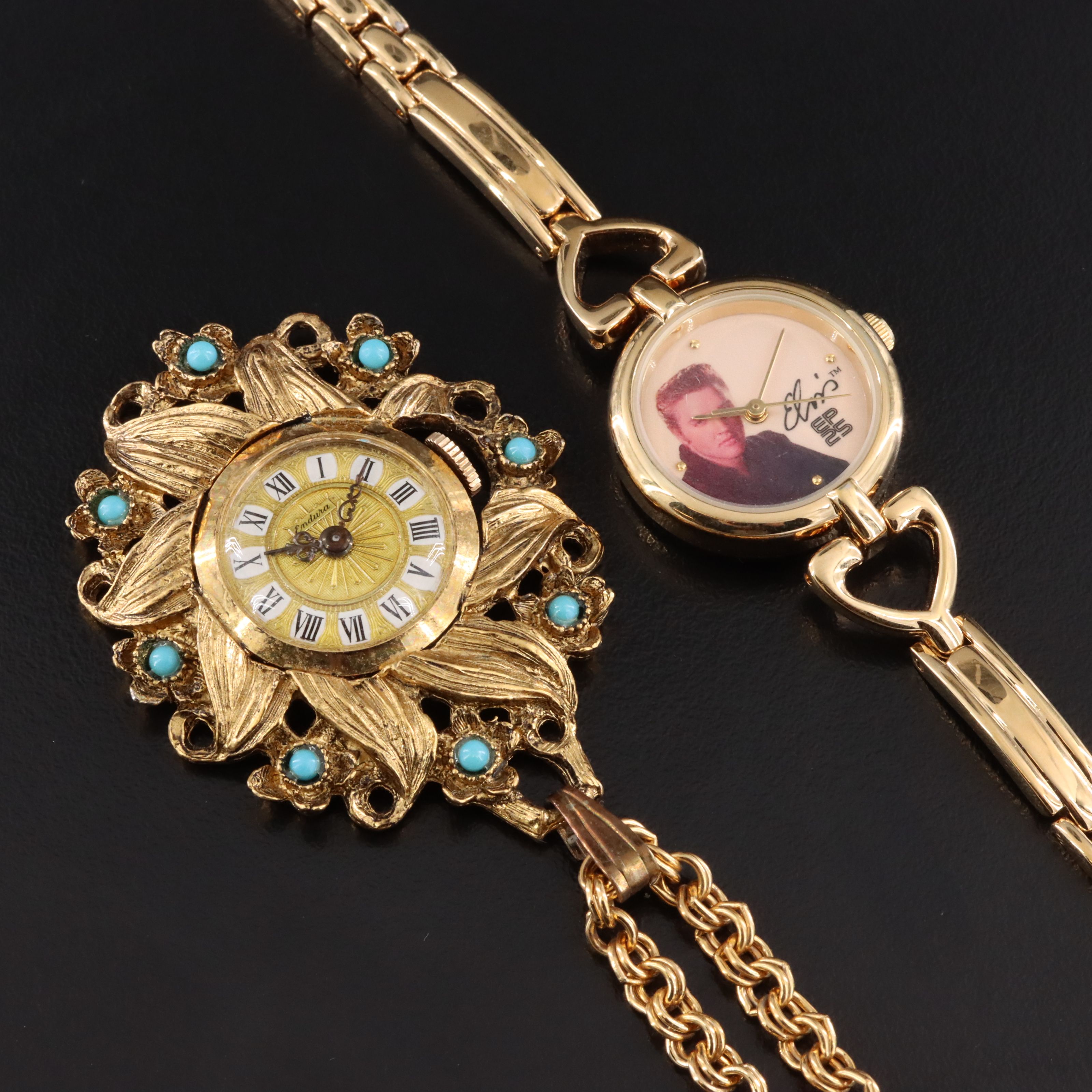 Elvis Presley Watch and Endura Fashion Pendant Watch