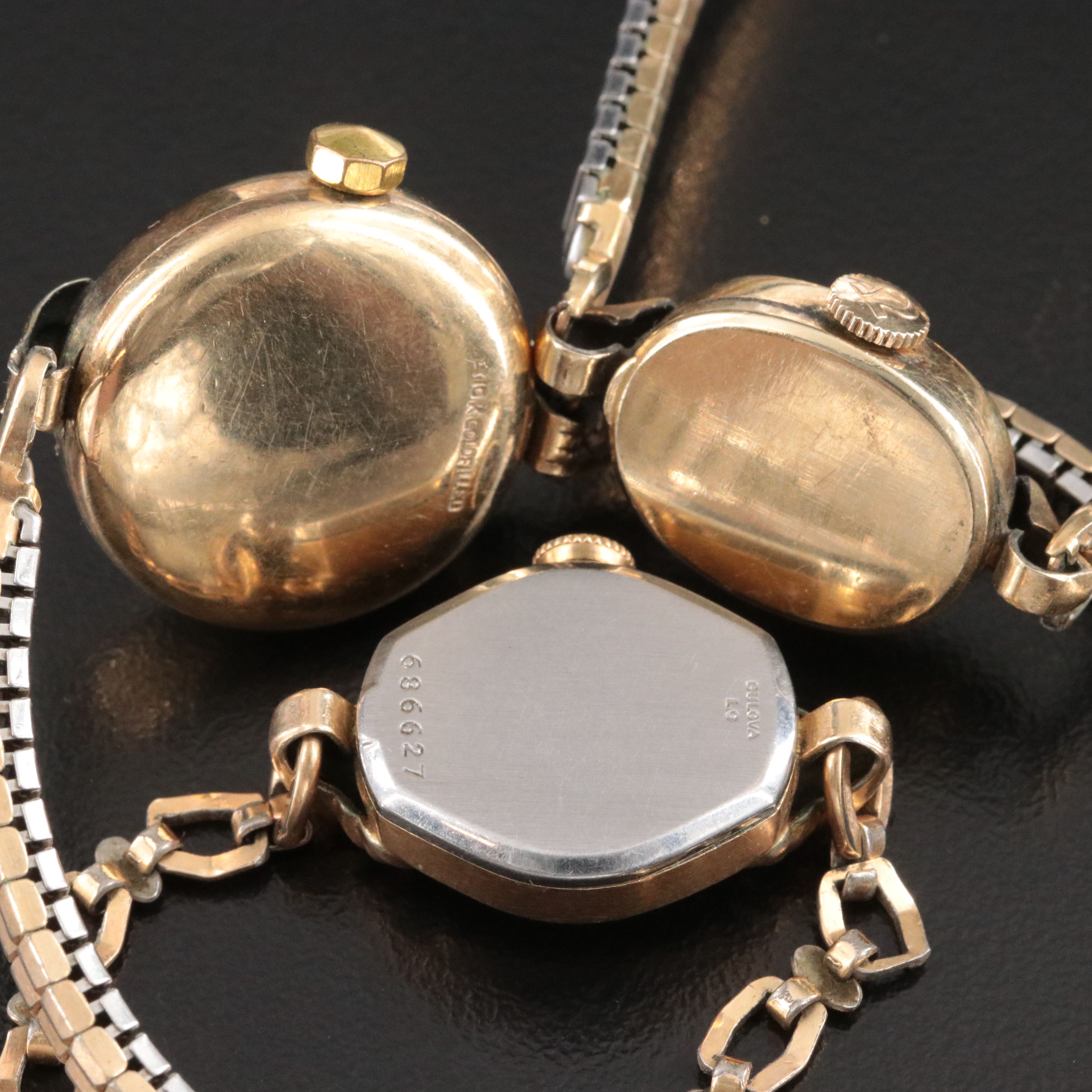 Vintage Omega, Bulova and Luzerne Stem Wind Cocktail Watches