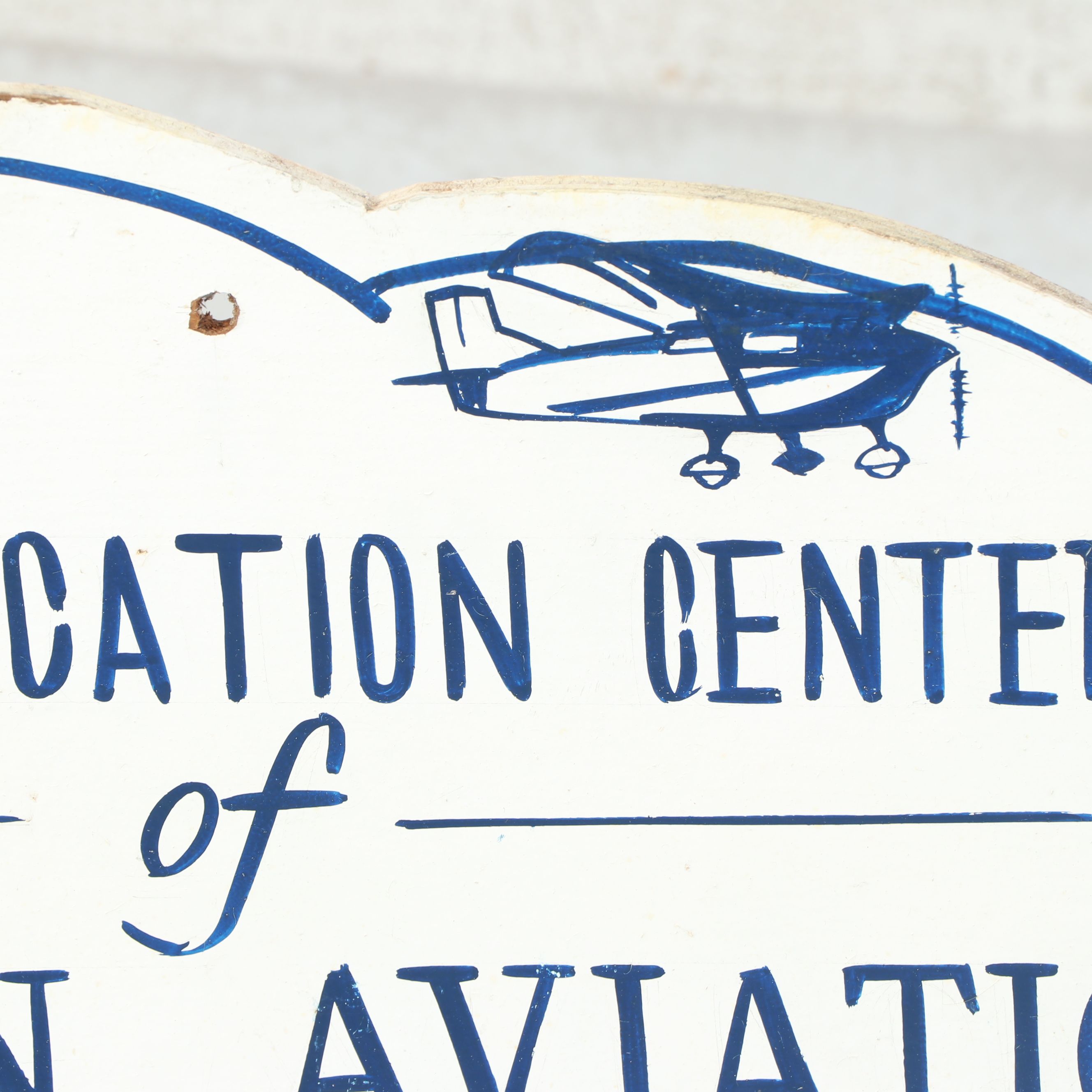 Hand-Painted Morgan Aviation Wooden Signs, Mid to Late 20th C.