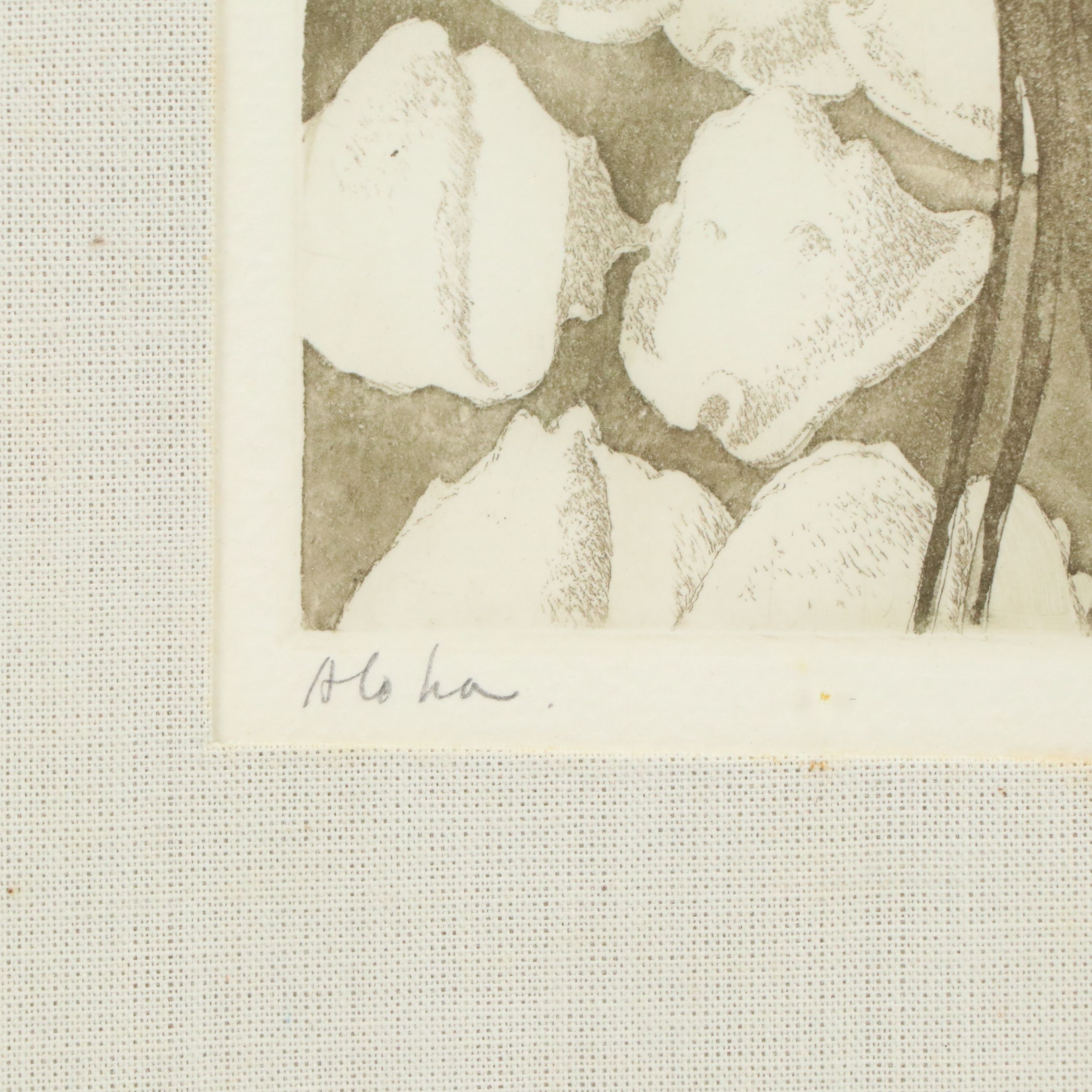 Ruben Rosano Etching with Aquatint "Aloha," 1978