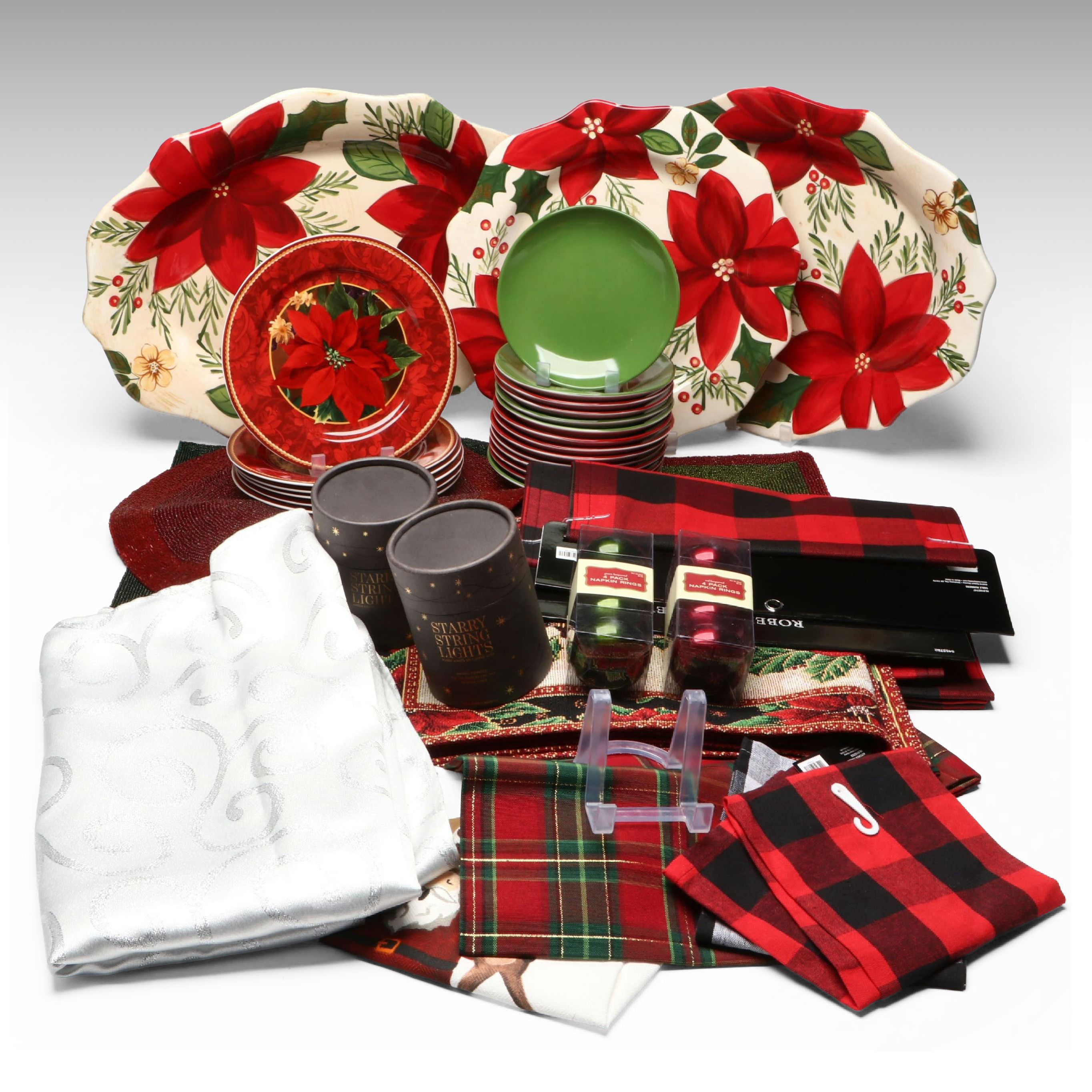 Sakura "Holiday Abundance" Ceramic Salad Plates with Other Festive Tableware