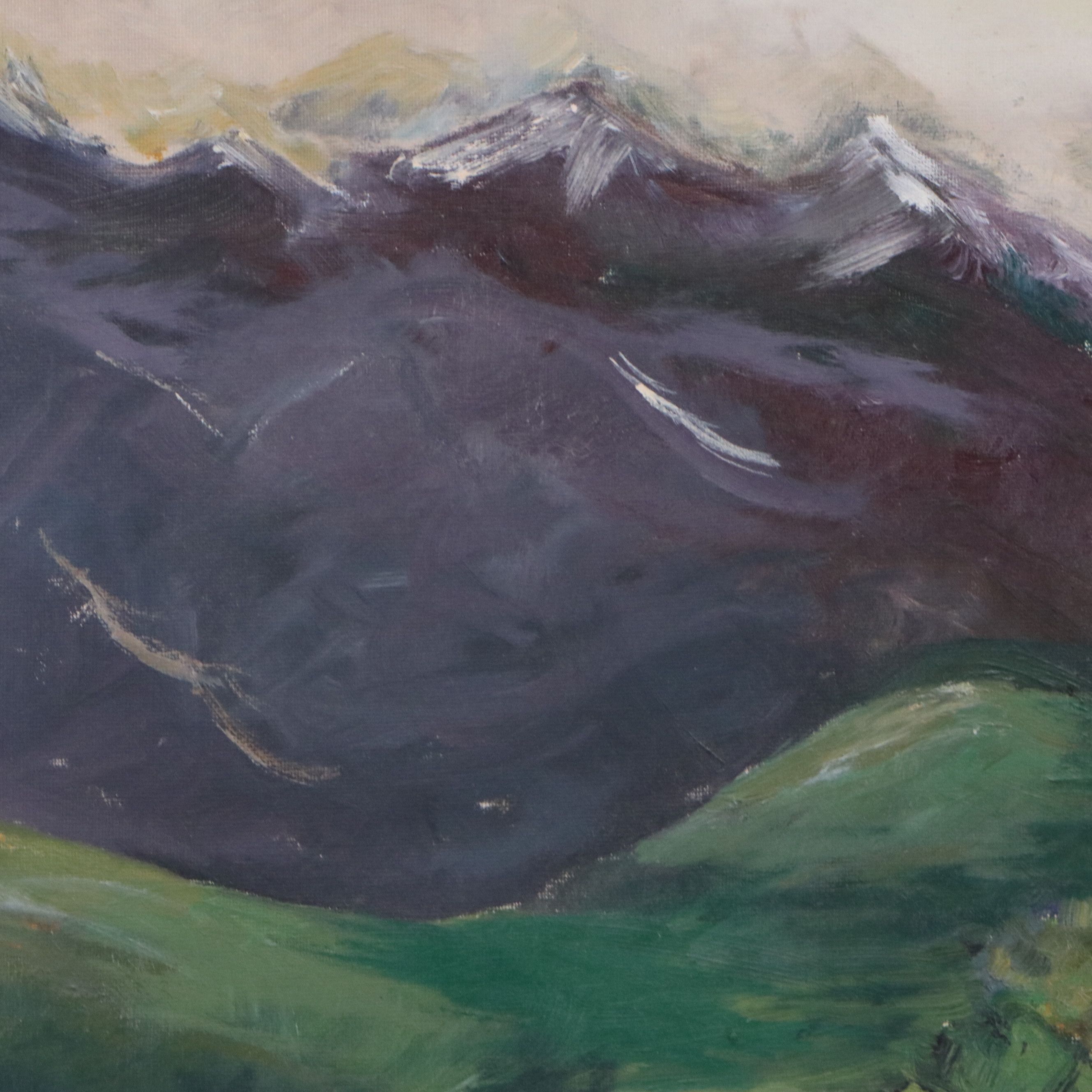 B. Hegman Oil Painting of Figures in Rural Scene